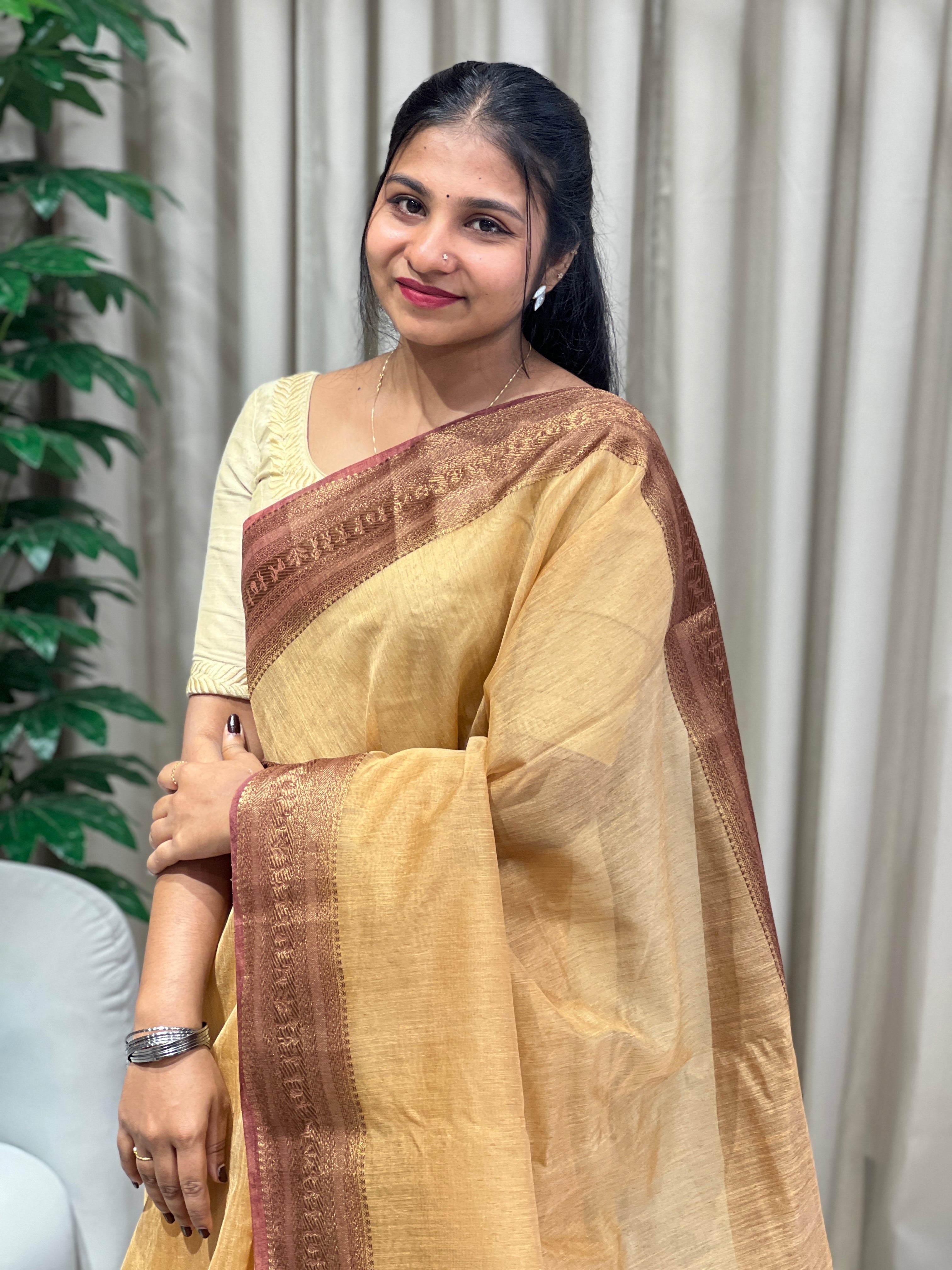 Warli Border Detailed Cotton Silk Saree | YNG990