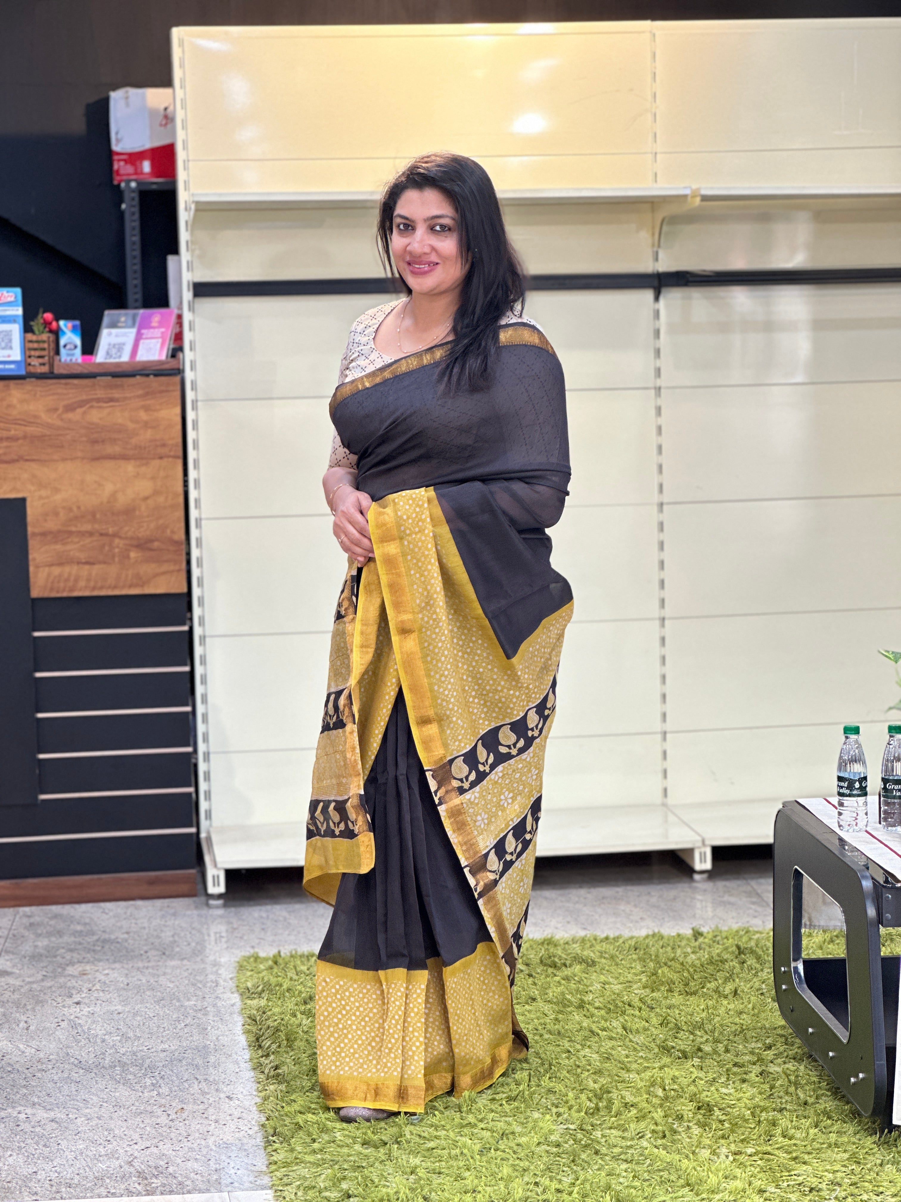 Mangalgiri Border Detailed Chanderi Saree | VFC585