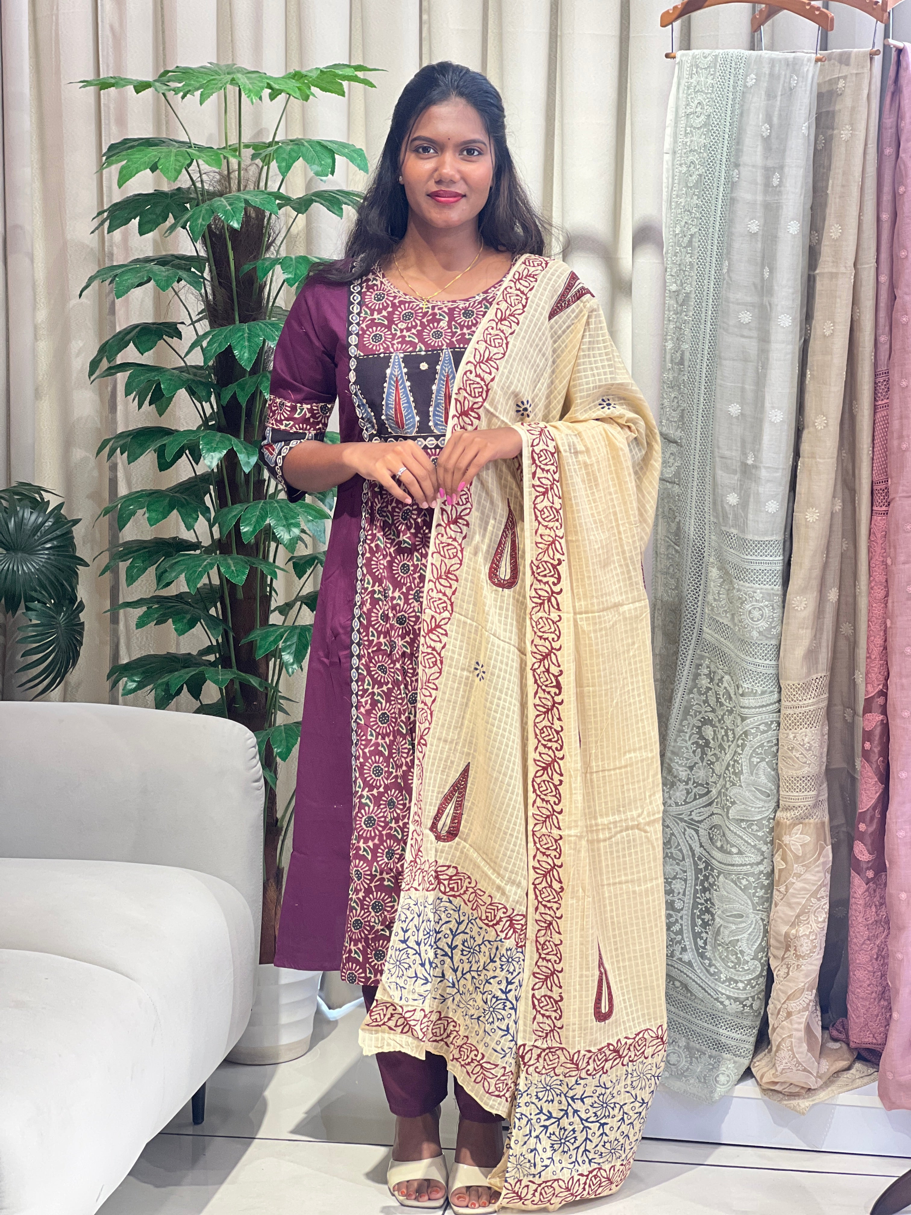 Block Printed Cotton Kurta Set | KKR113