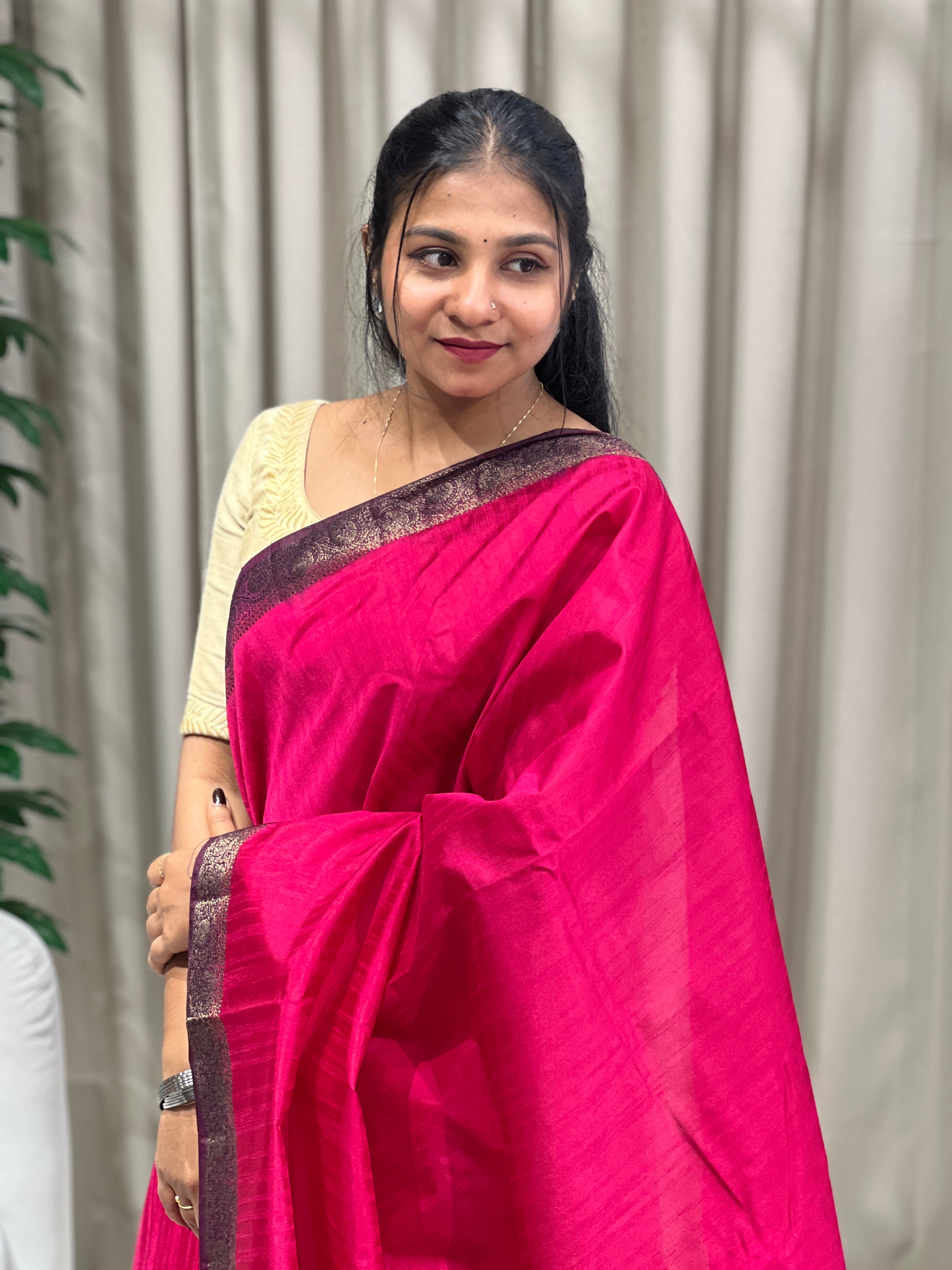 Zari Detailed Cotton Silk Saree | YNG994