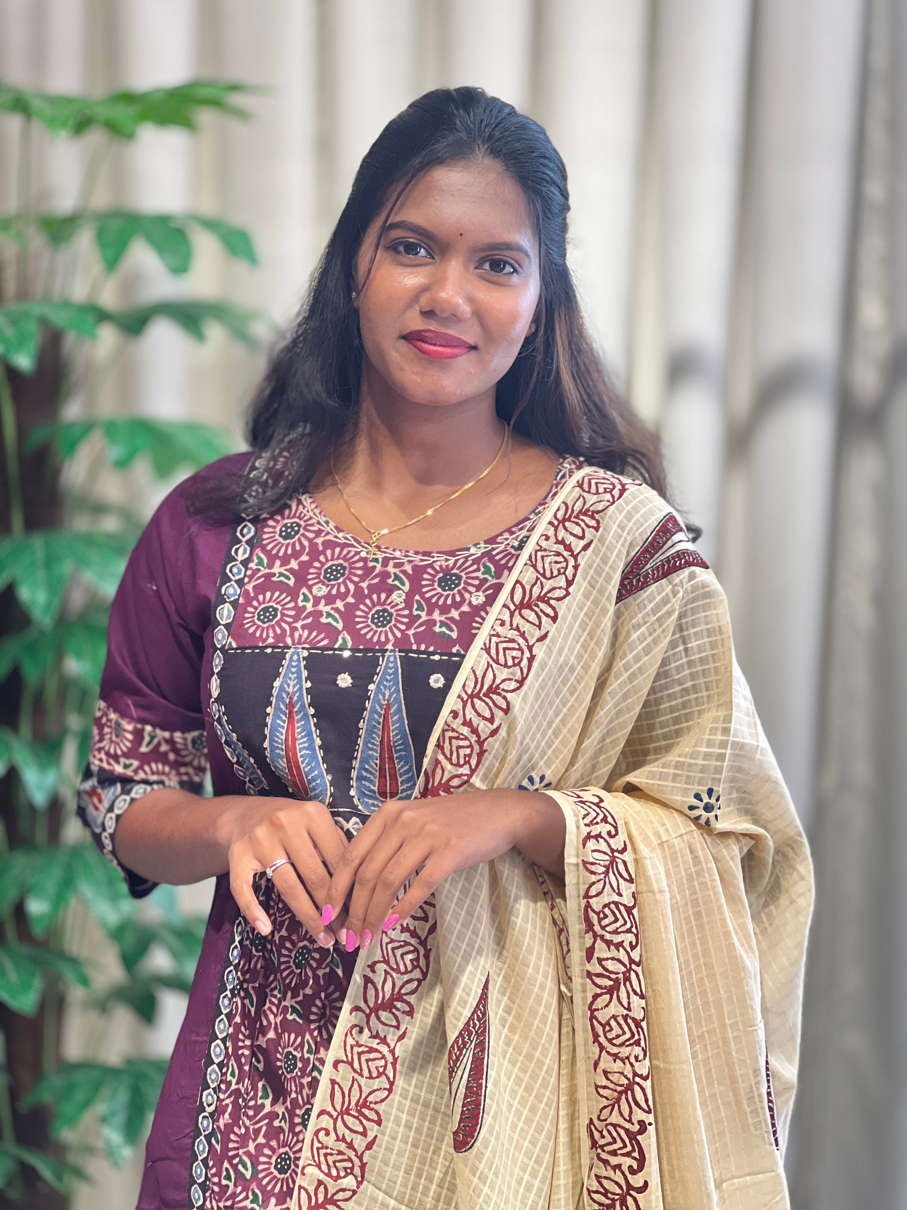 Block Printed Cotton Kurta Set | KKR113