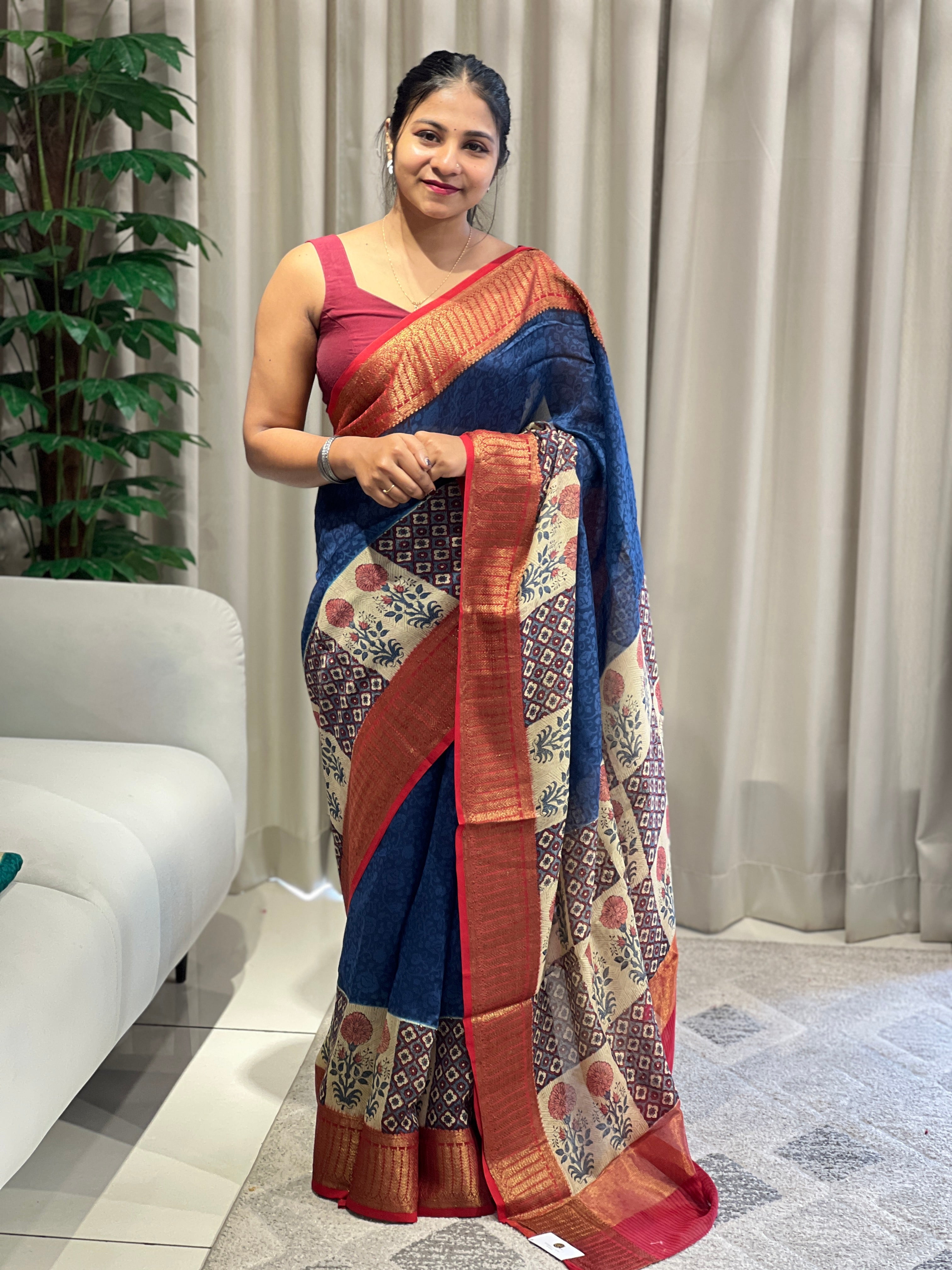 Screen Printed Chanderi Saree | RGD784