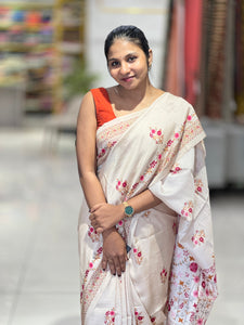 Floral Digital Printed Semi Tussar Saree | SSN349