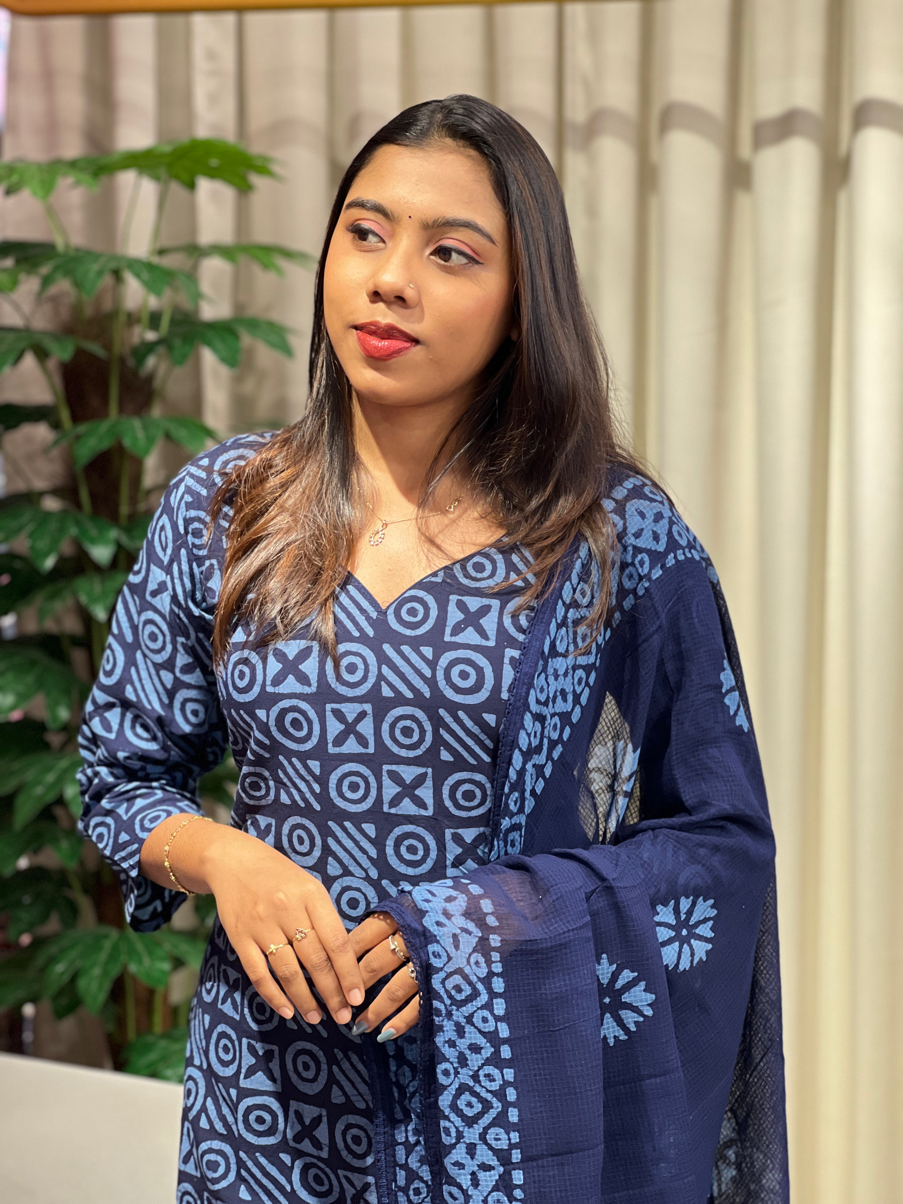 Batik Printed Cotton Kurta Set | SLM164