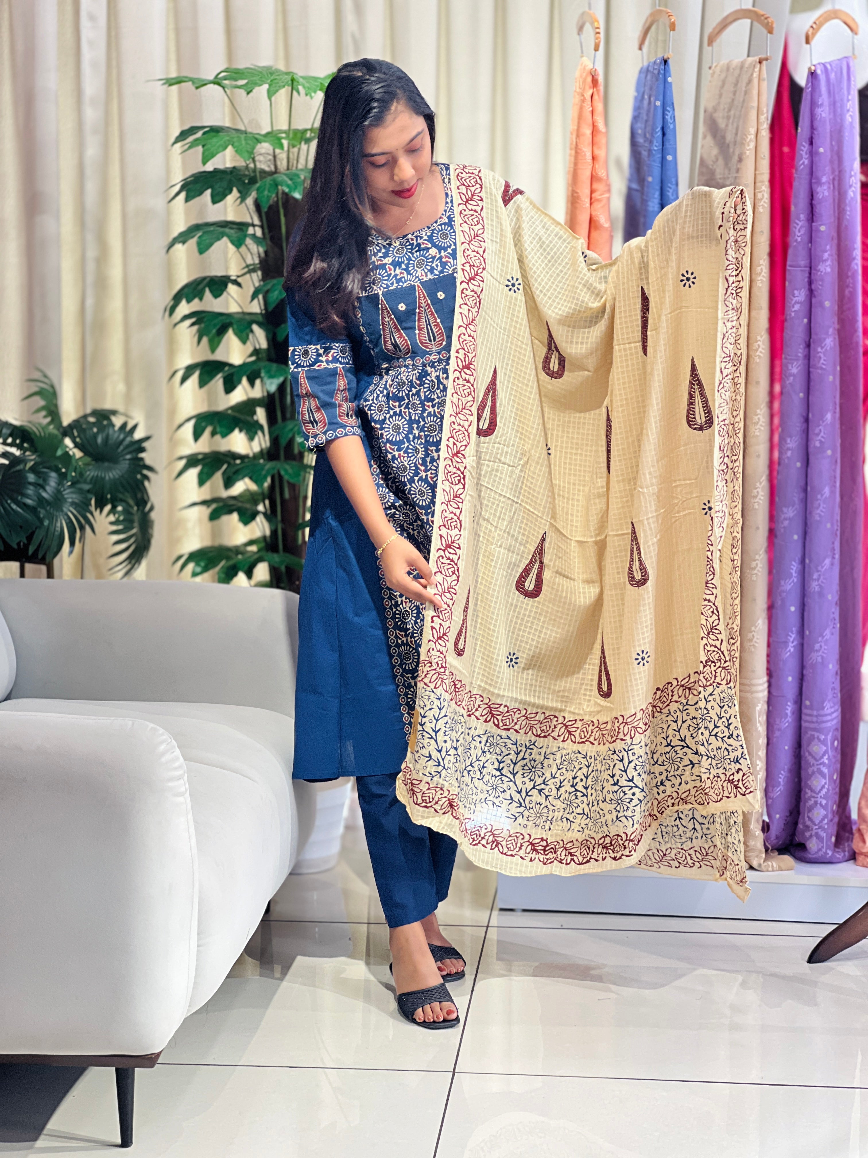 Block Printed Cotton Kurta Set | KKR114