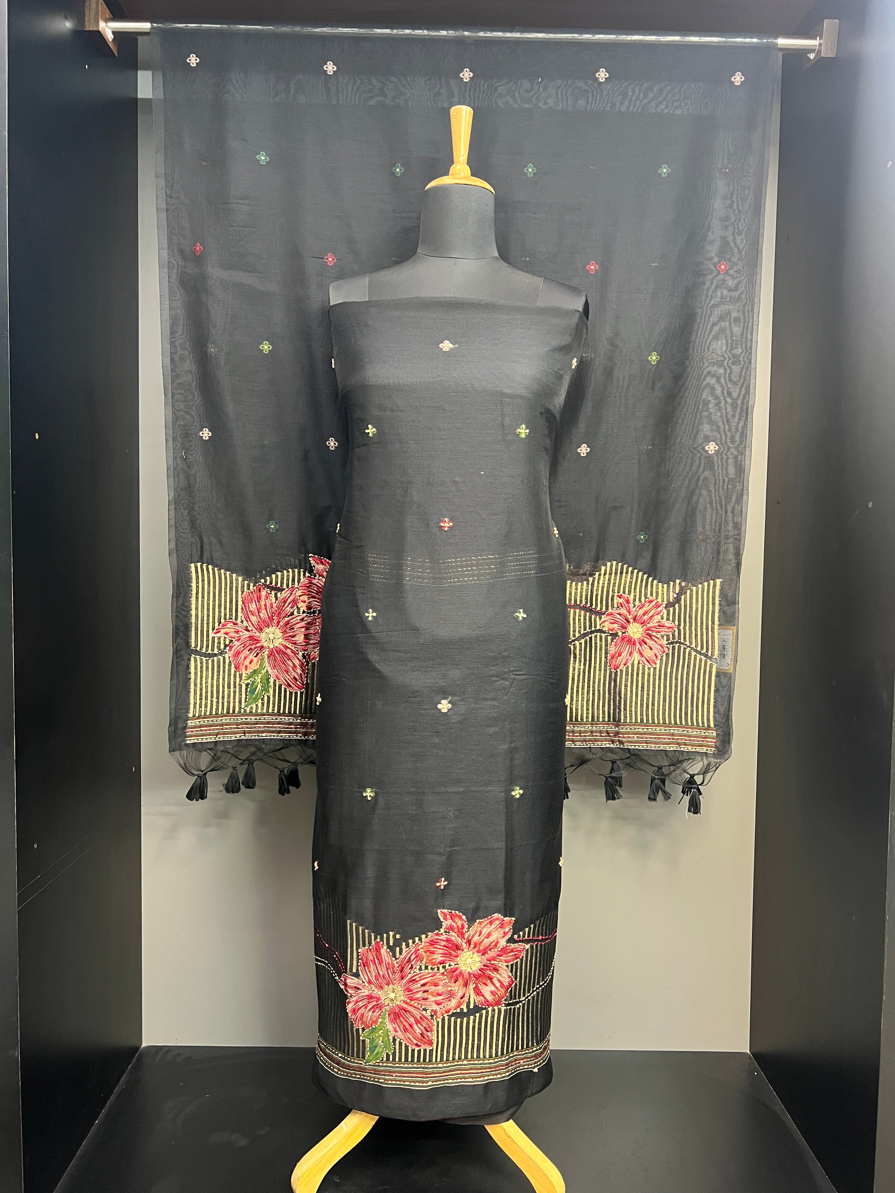 Jamdani Weaved Chanderi Salwar Set | JVR155