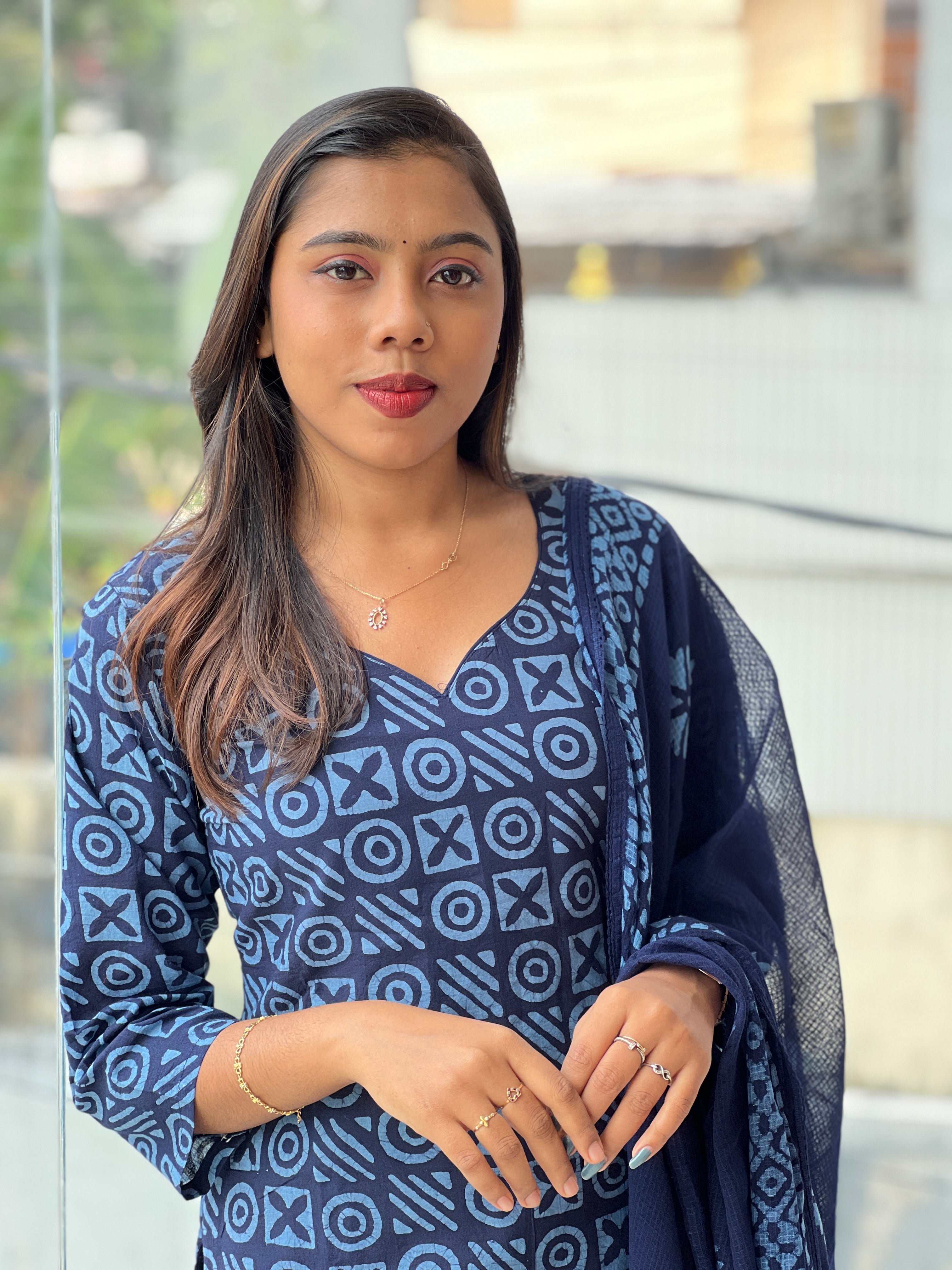 Batik Printed Cotton Kurta Set | SLM164