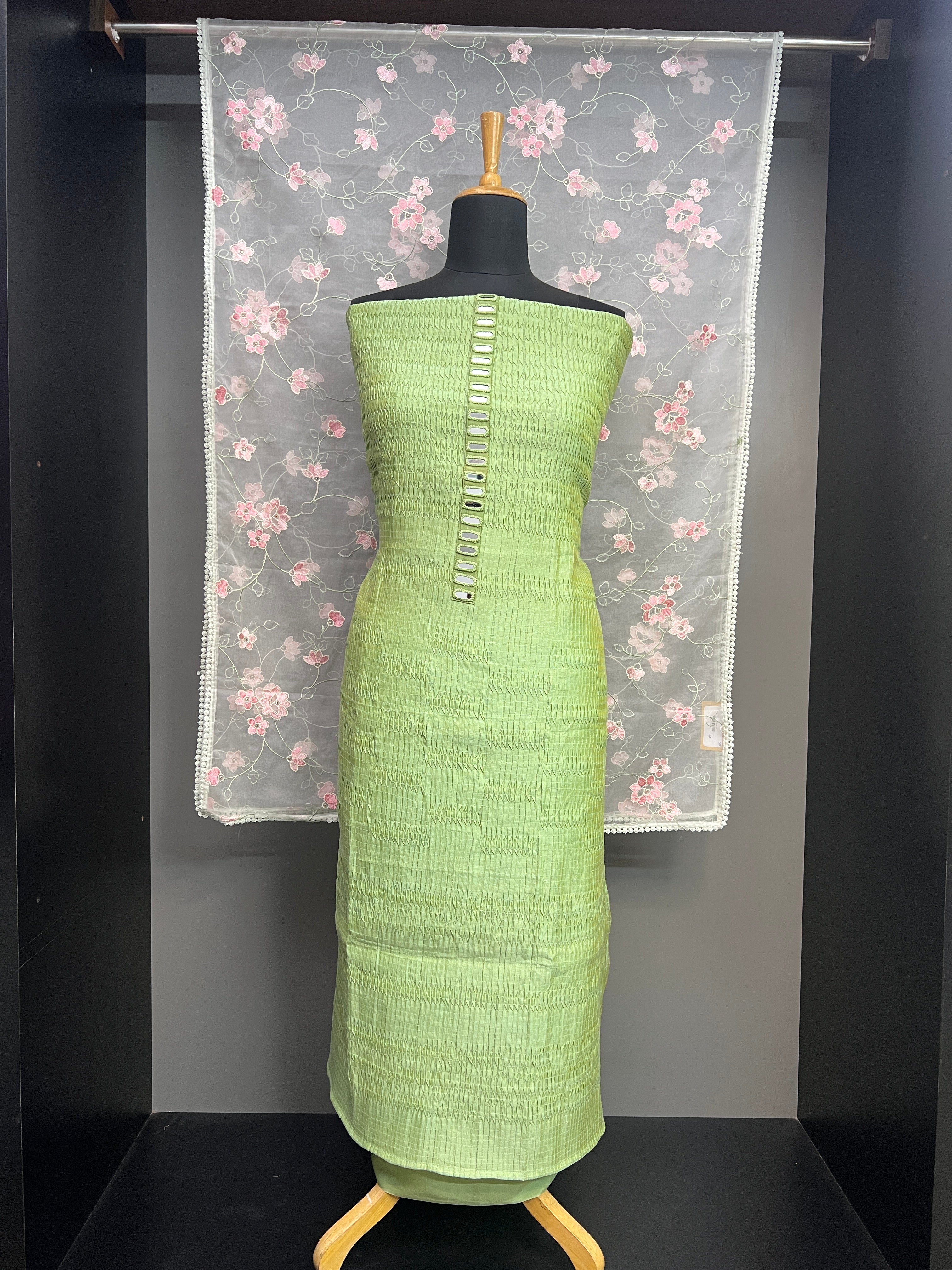 Embroidery Detailed Chanderi Salwar Set | JVR152