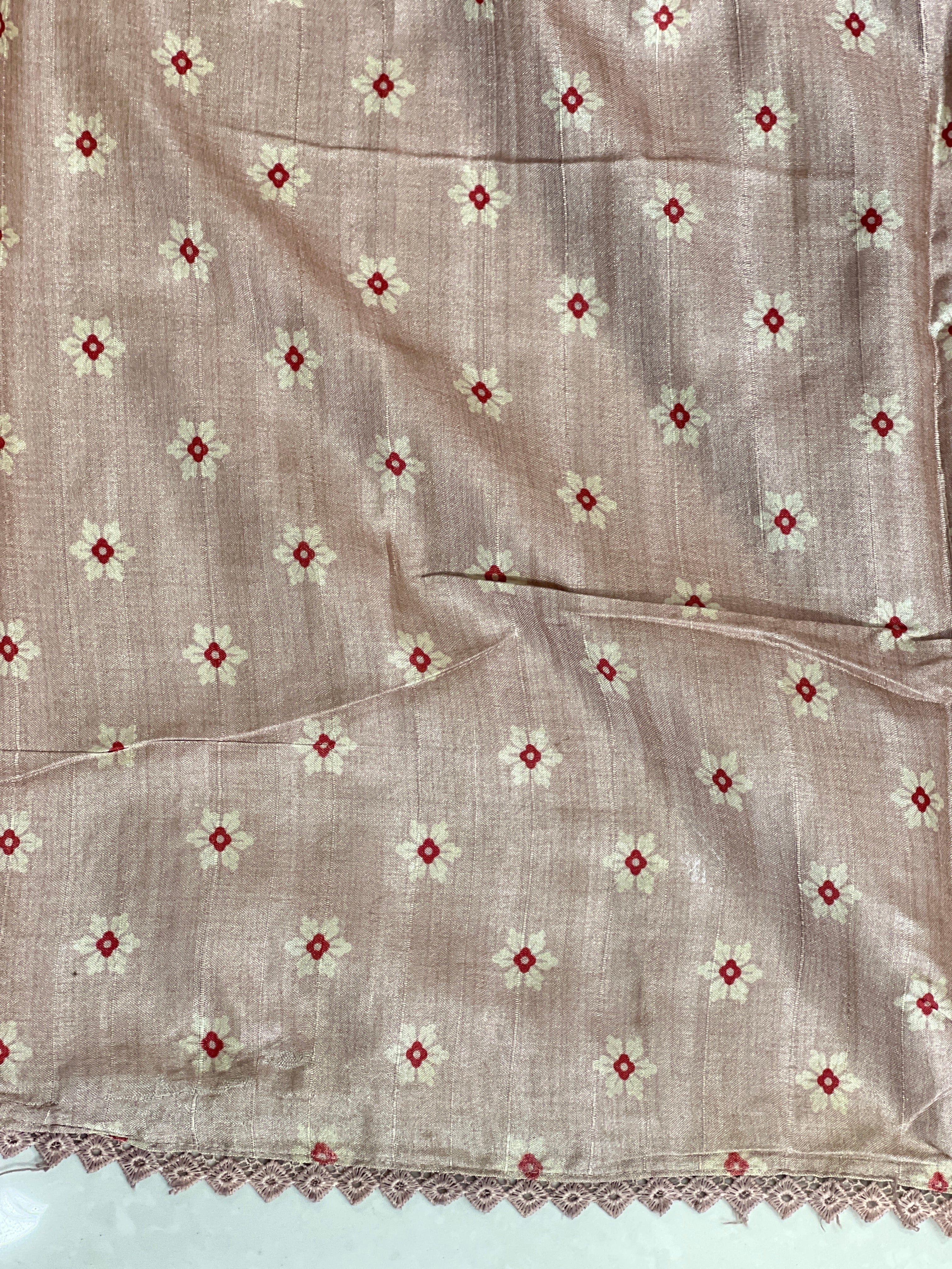 Floral Digital Printed Tussar Finish Saree | SUN306