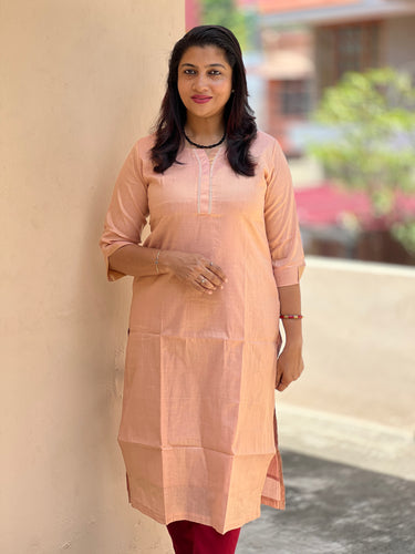 Tissue Weaving Pattern Kerala Cotton Kurta | SV224