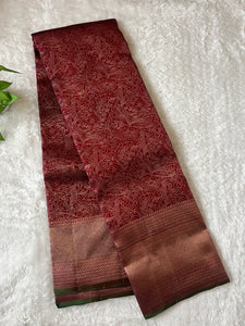 Pencil Zari Woven Kanchipuram Saree | OM157