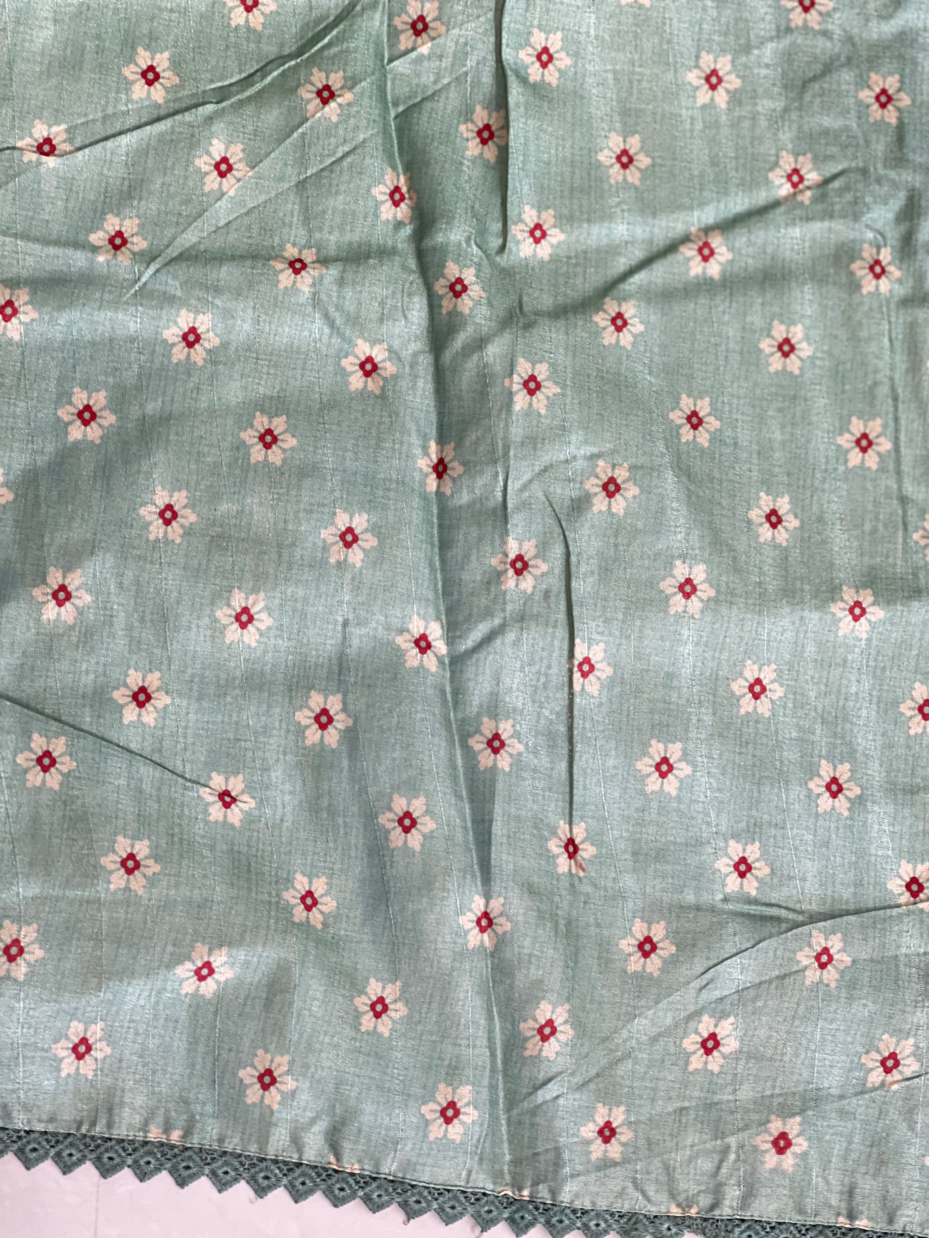 Floral Digital Printed Tussar Finish Saree | SUN305