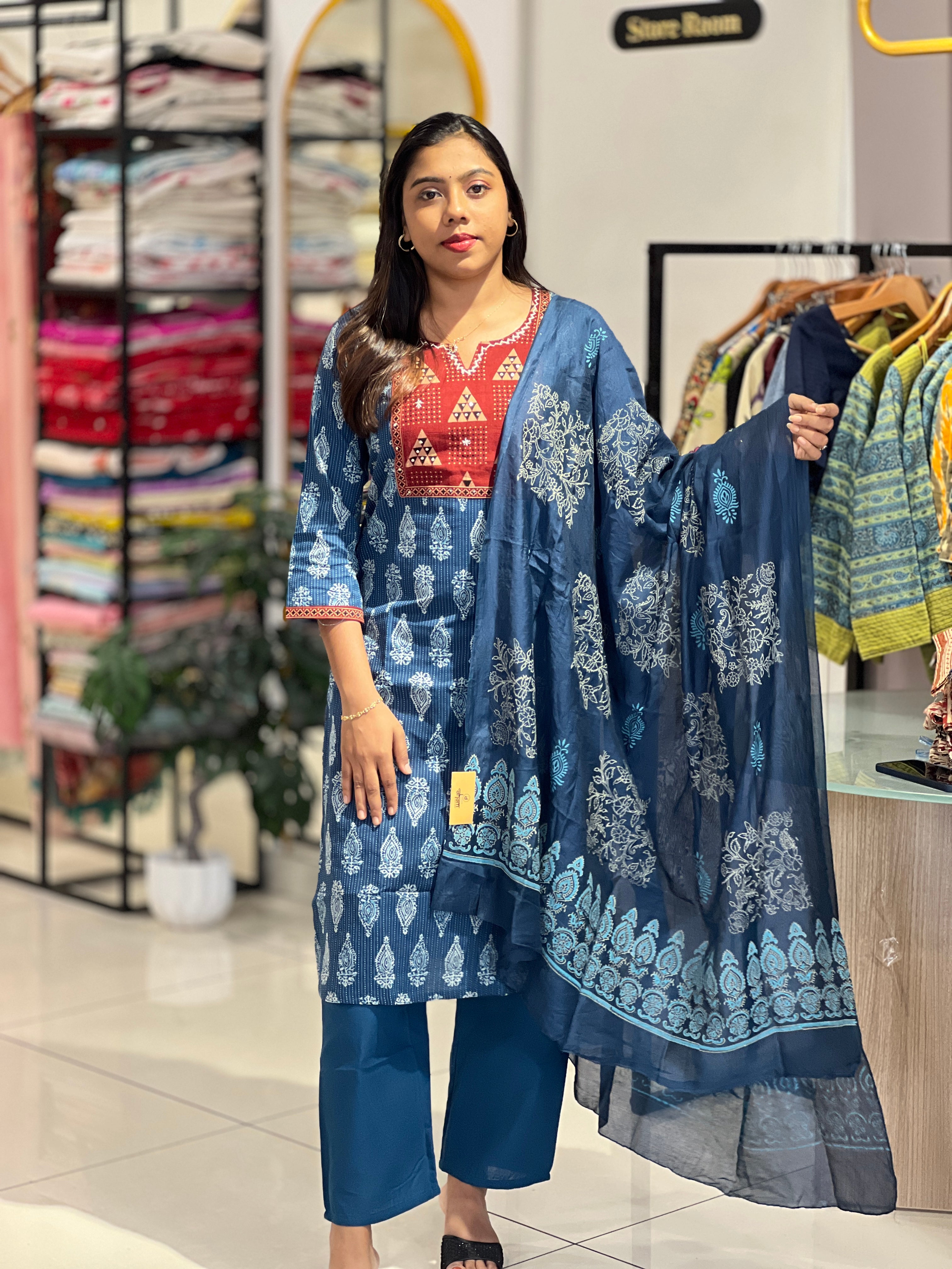 Block Printed Cotton Kurta Set | KKR116