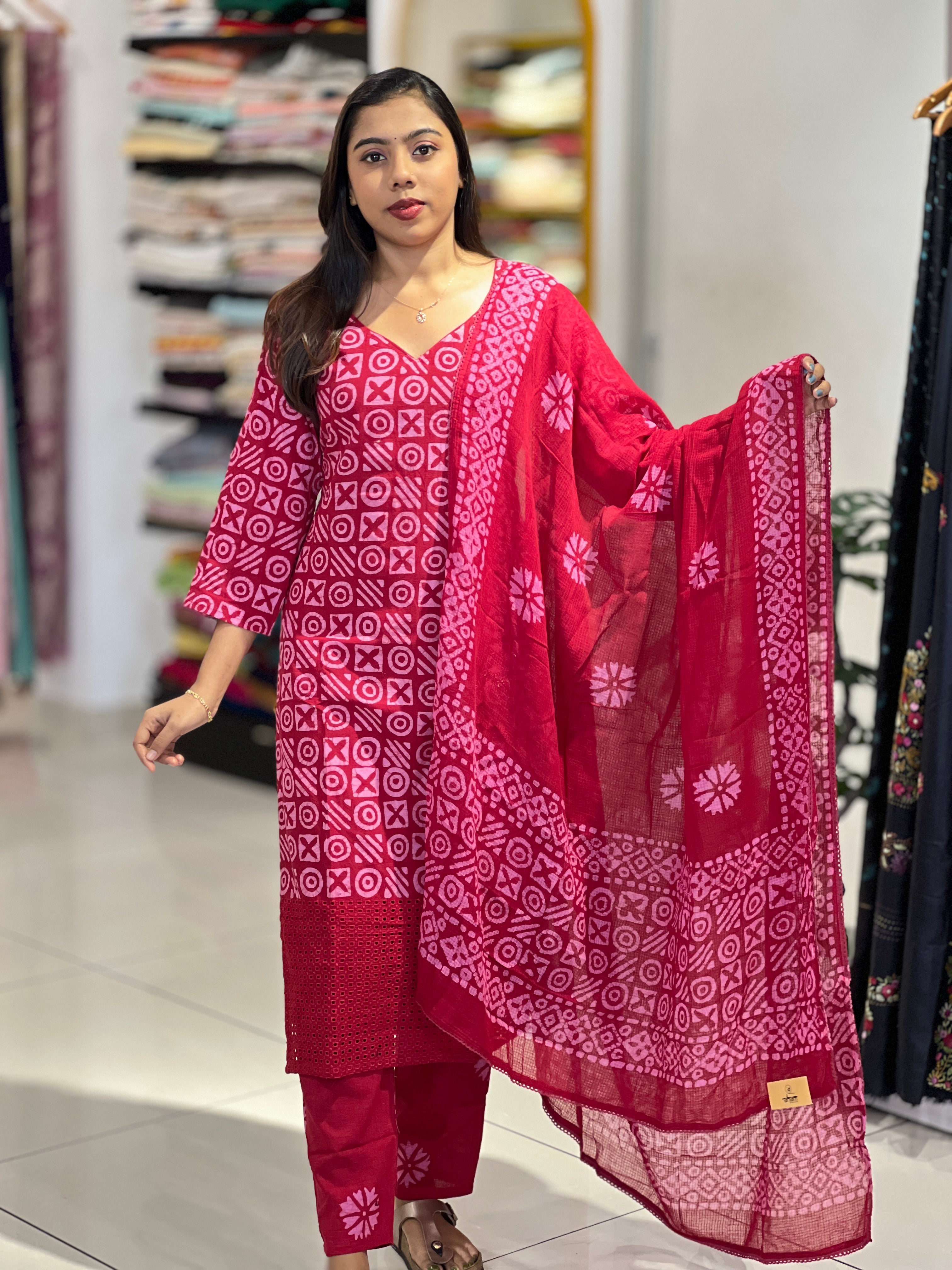 Batik Printed Cotton Kurta Set | SLM163