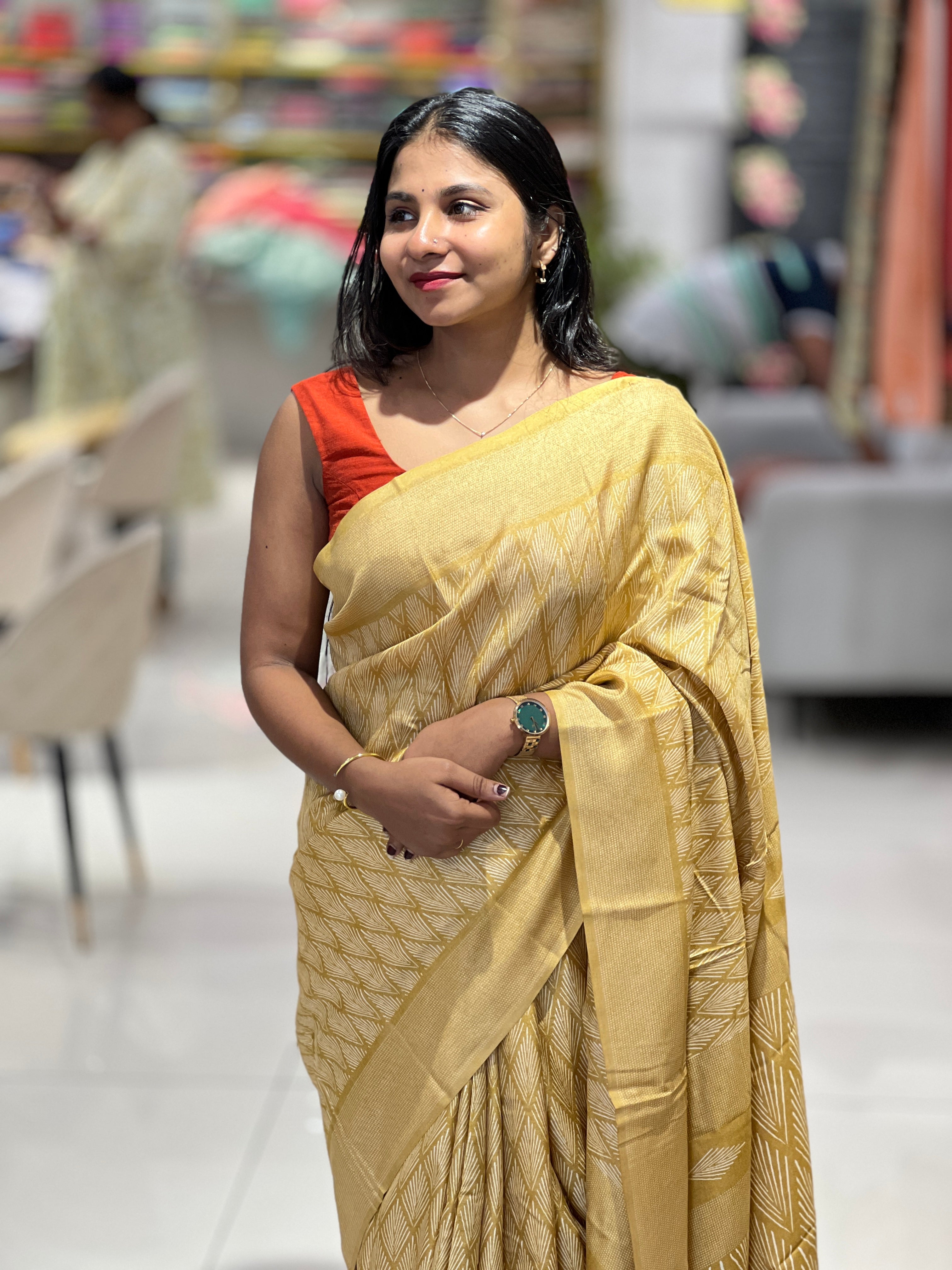 Digital Printed Semi Tussar Saree | RMP111