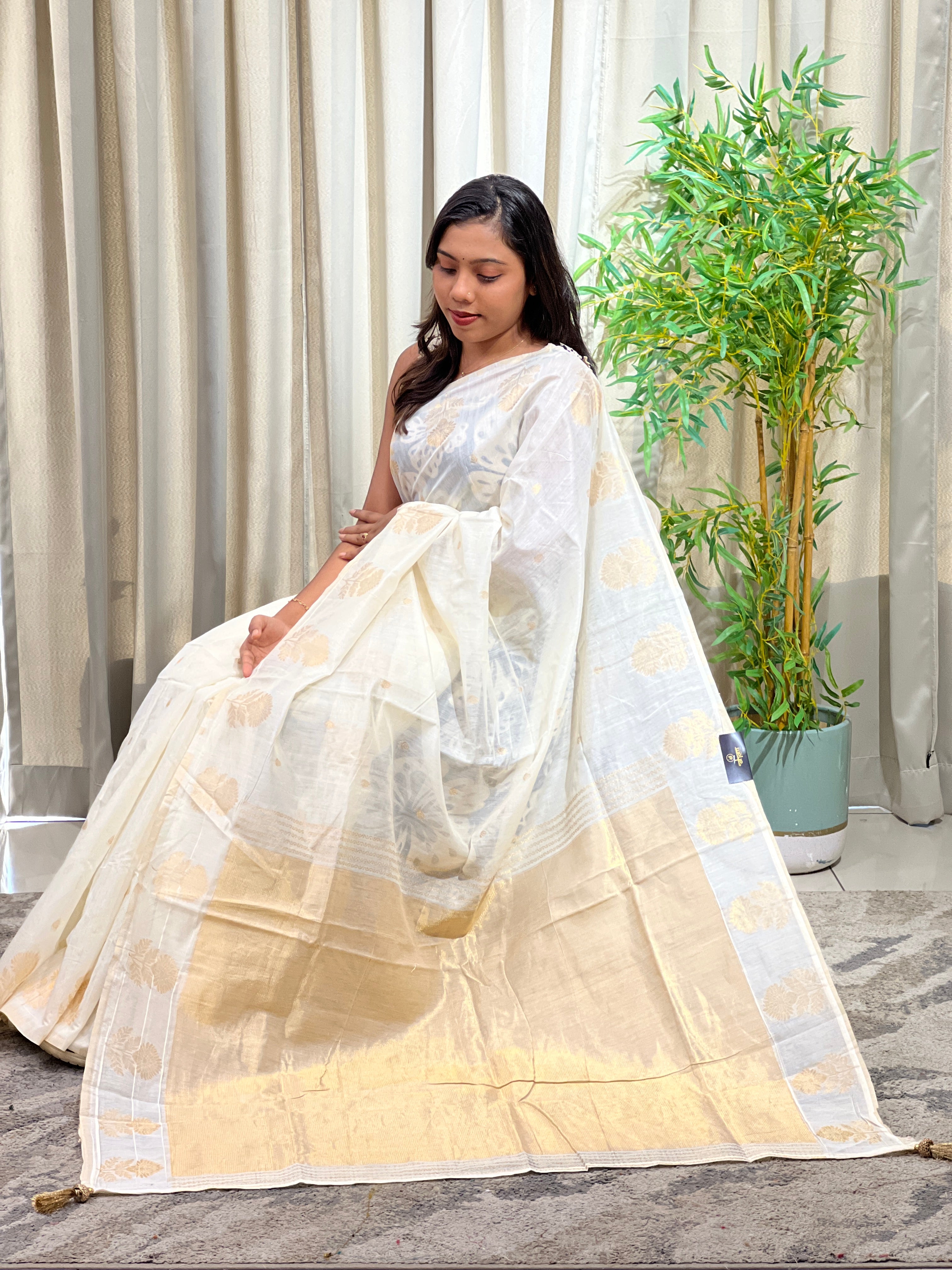 Floral Pattern Semi Silk saree | HT471