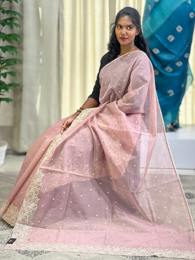 Point Embroidery Check Kota Saree | BLD1404