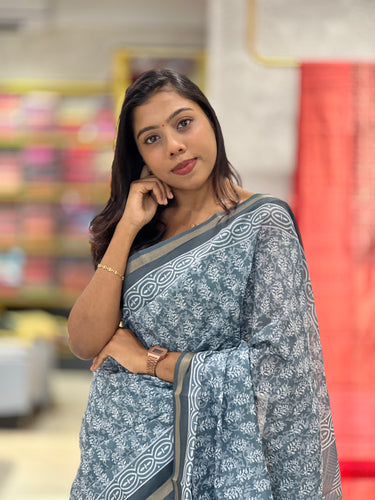 Print Patterned Chanderi Finish Saree | VDA105