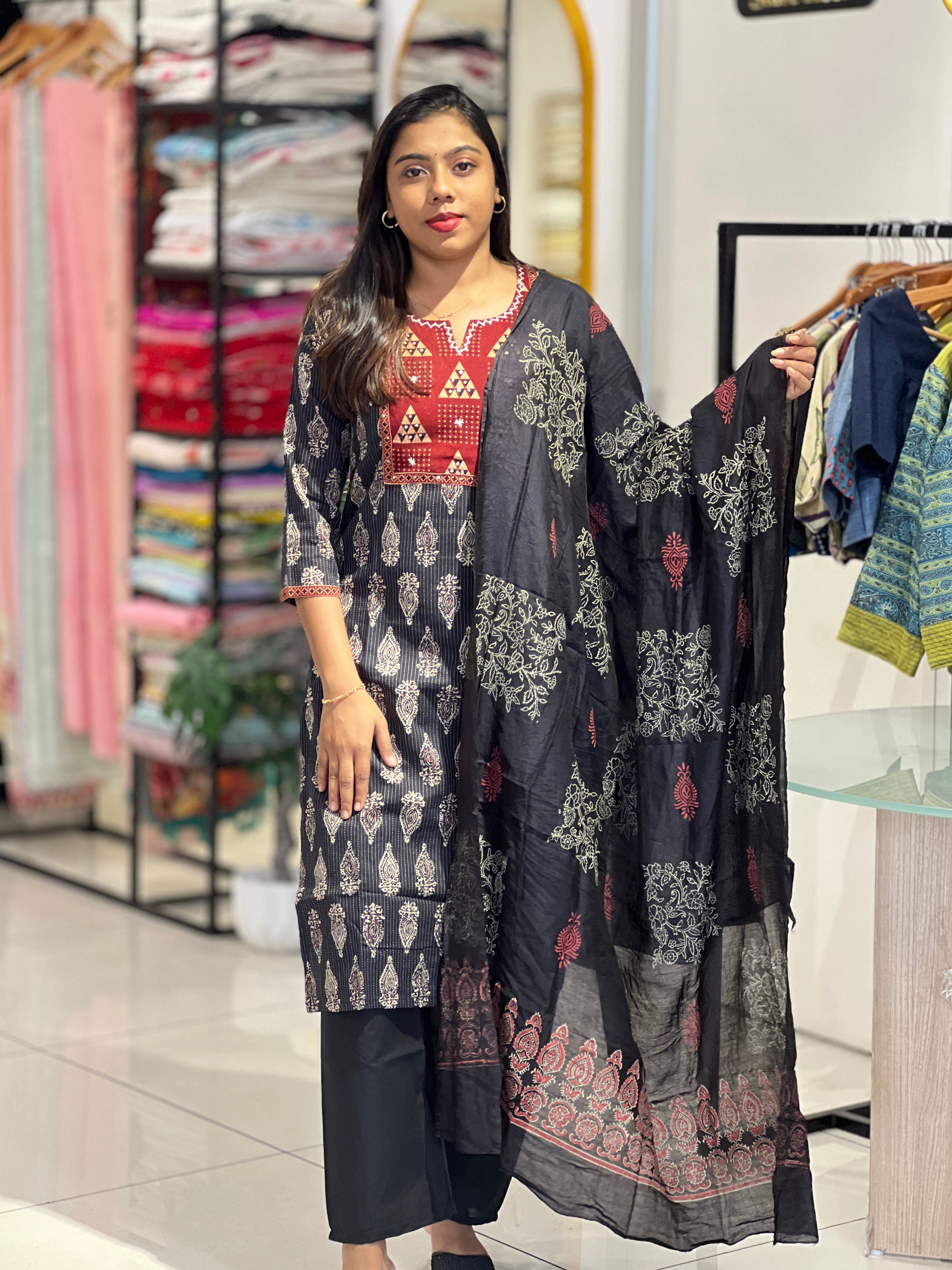 Block Printed Cotton Kurta Set | KKR115