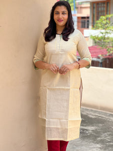 Tissue Weaving Pattern Tissue Cotton Kurta | SV224