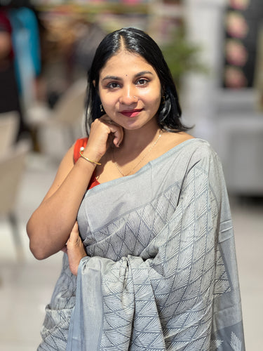 Digital Printed Semi Tussar Saree | RMP108