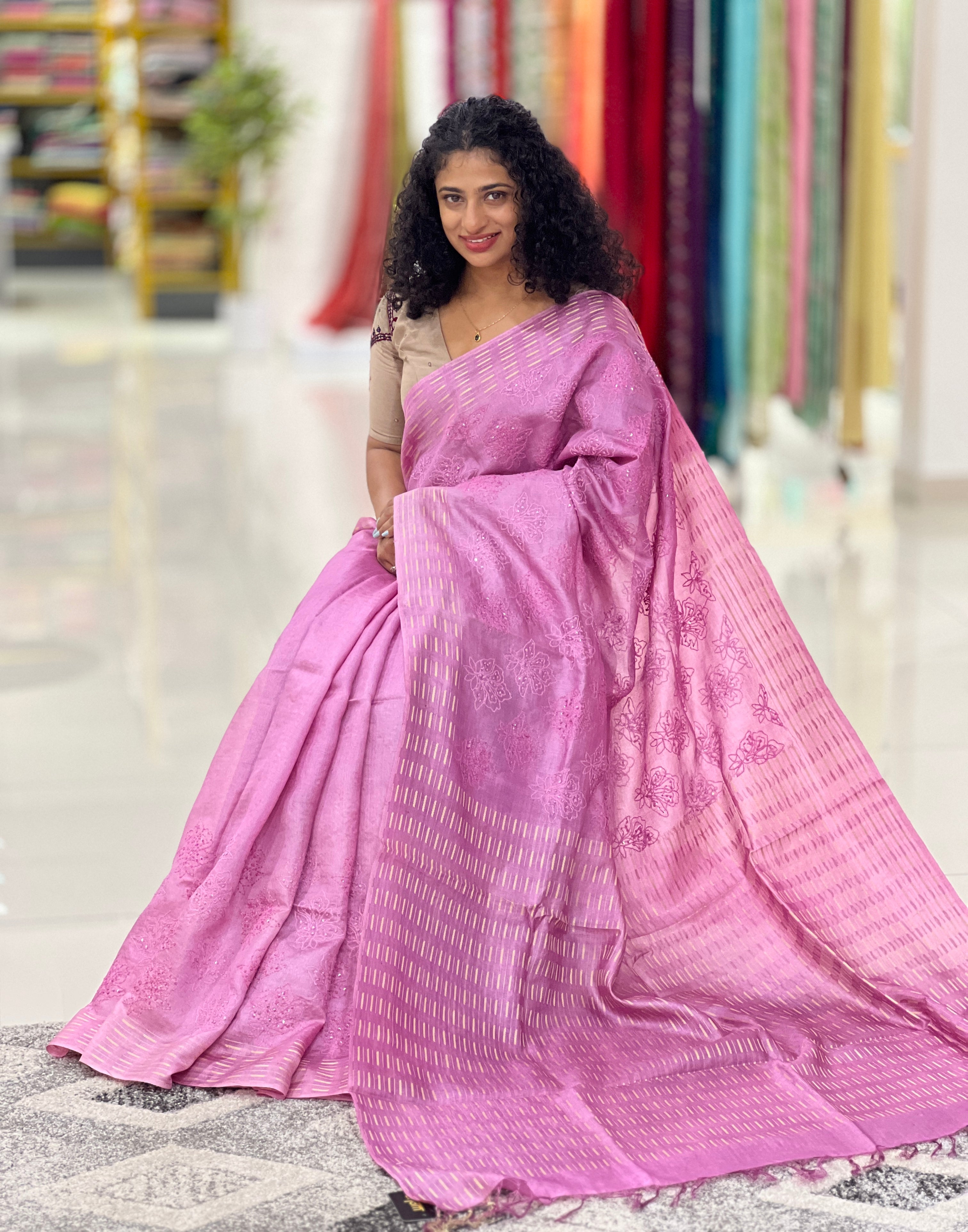 Thread Woven Tussar Saree | RGD244