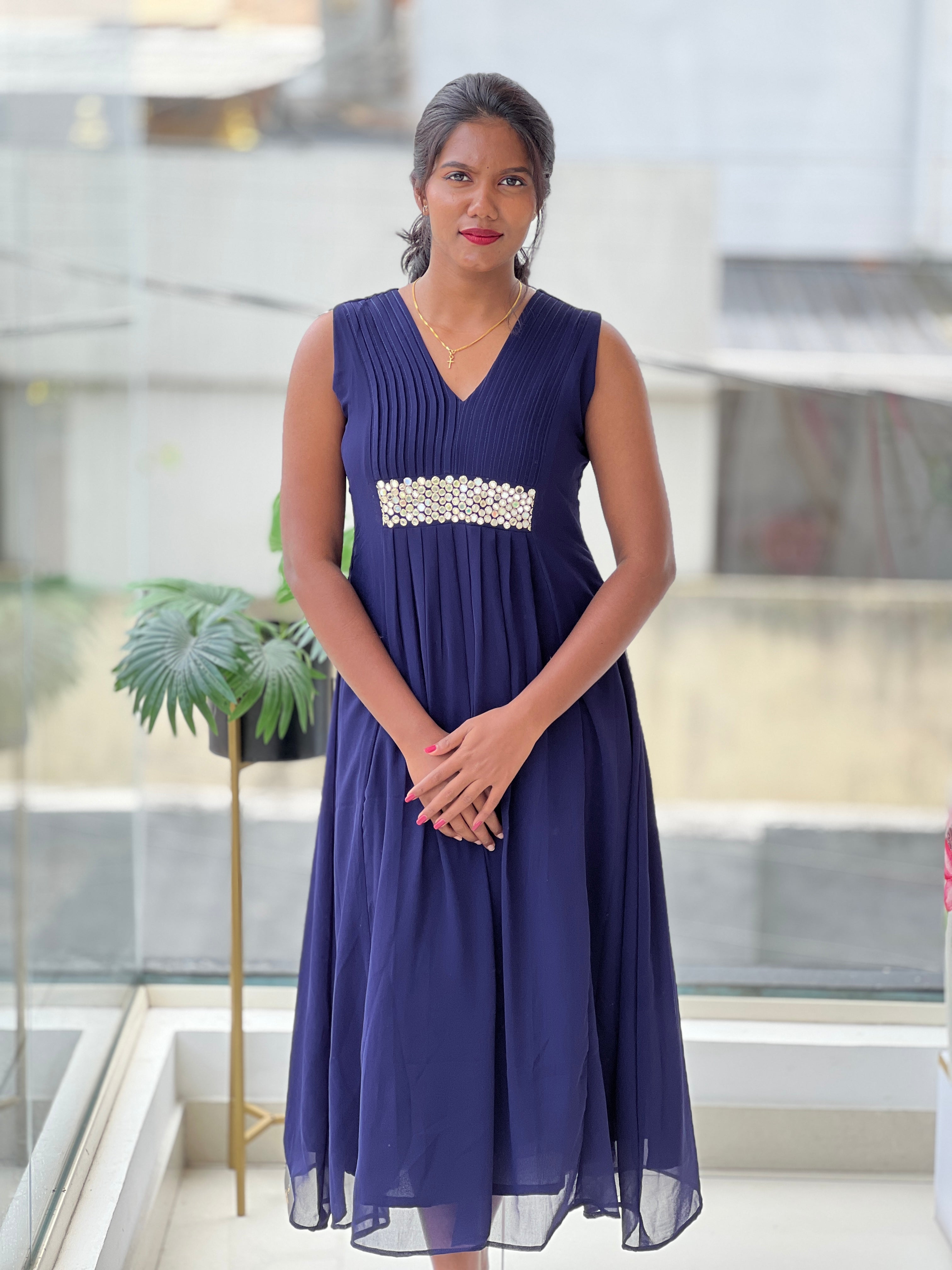 A-Line Patterned Georgette Kurta | NAI120