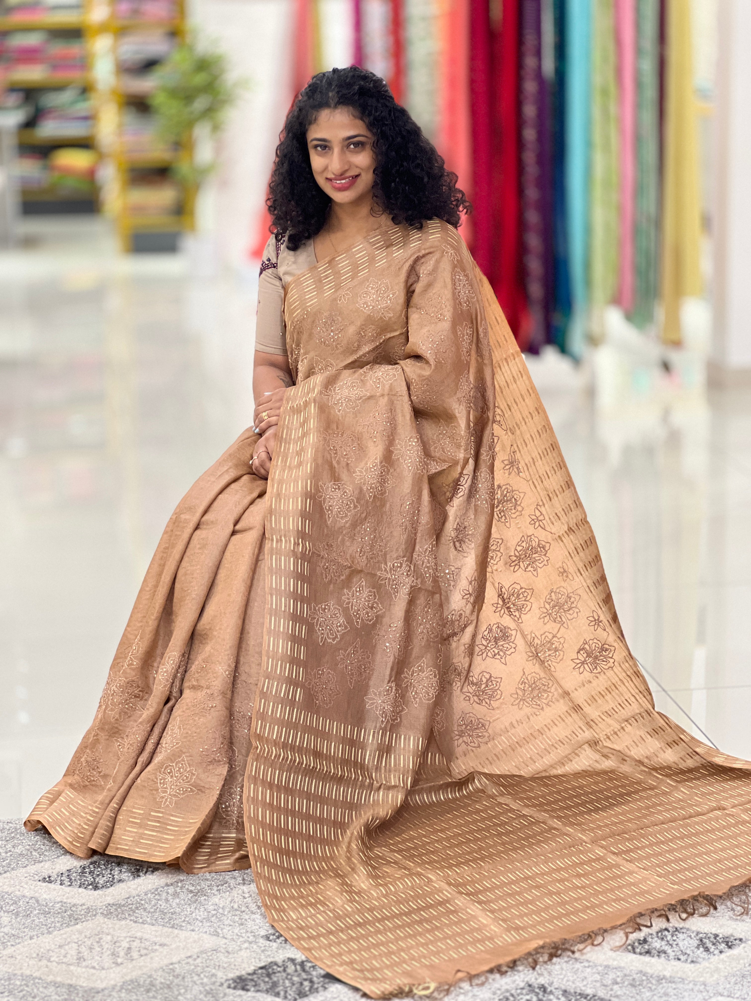 Thread Woven Tussar Saree | RGD244