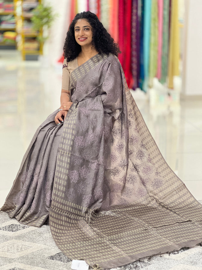 Thread Woven Tussar Saree | RGD244