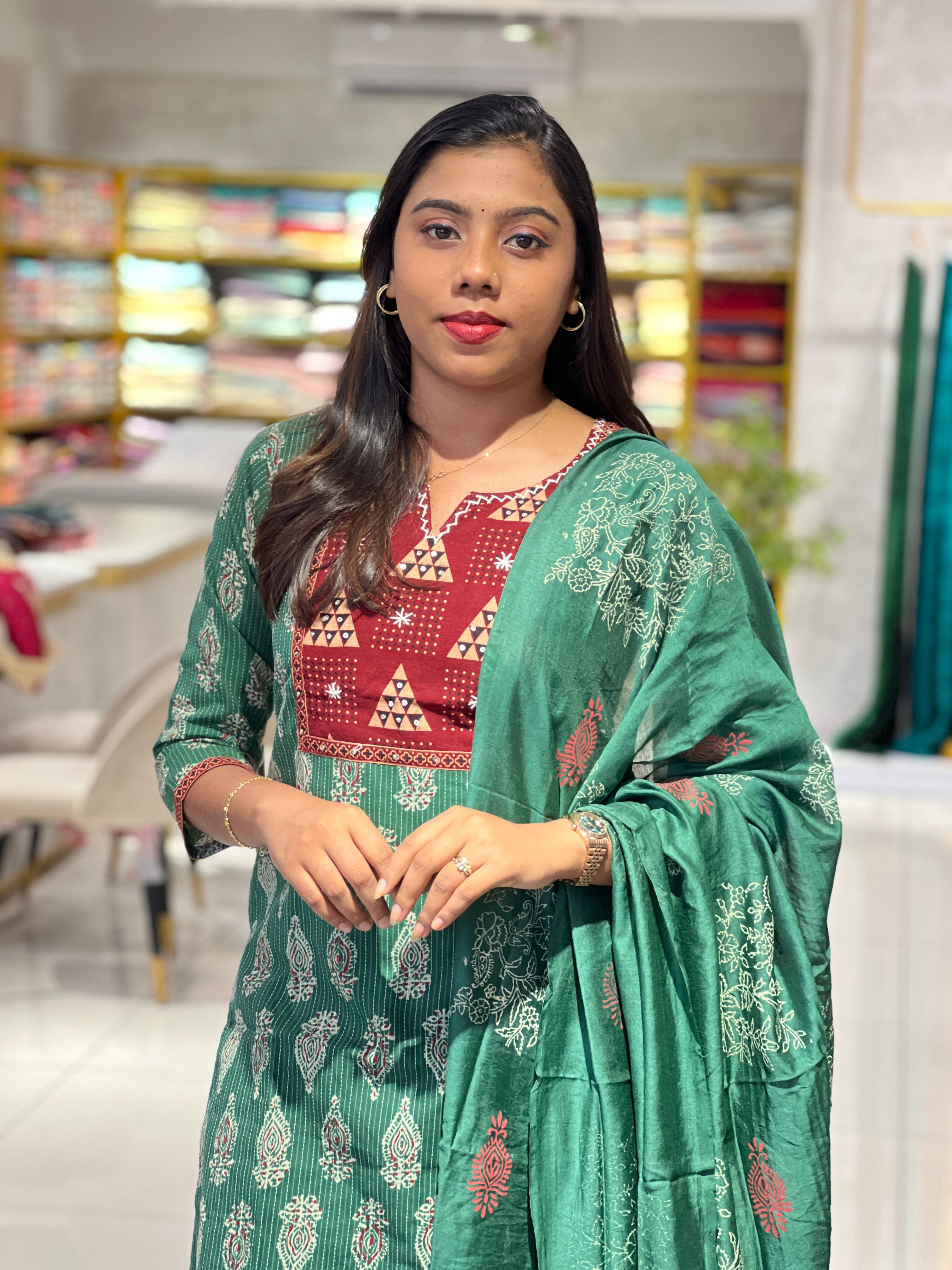 Block Printed Cotton Kurta Set  | KKR117