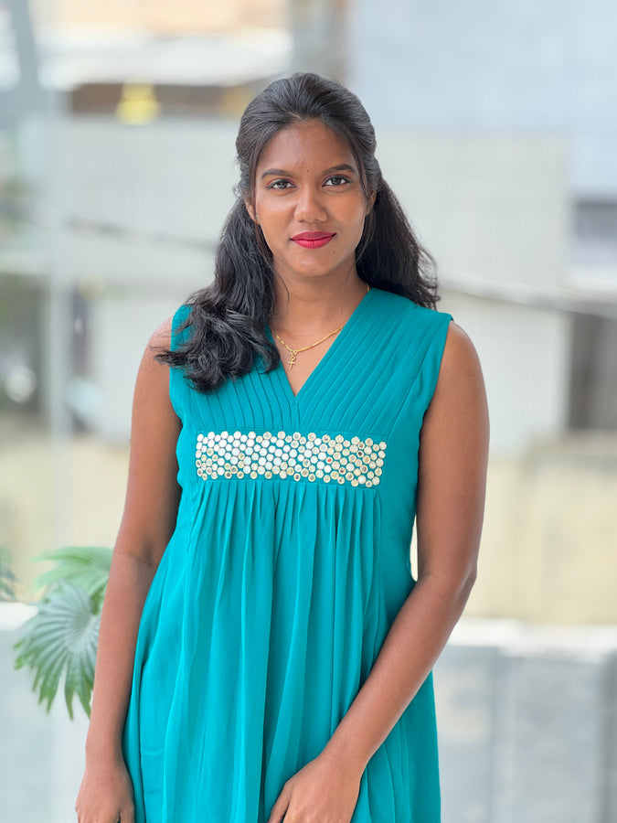 A-Line Patterned Georgette Kurta | NAI119