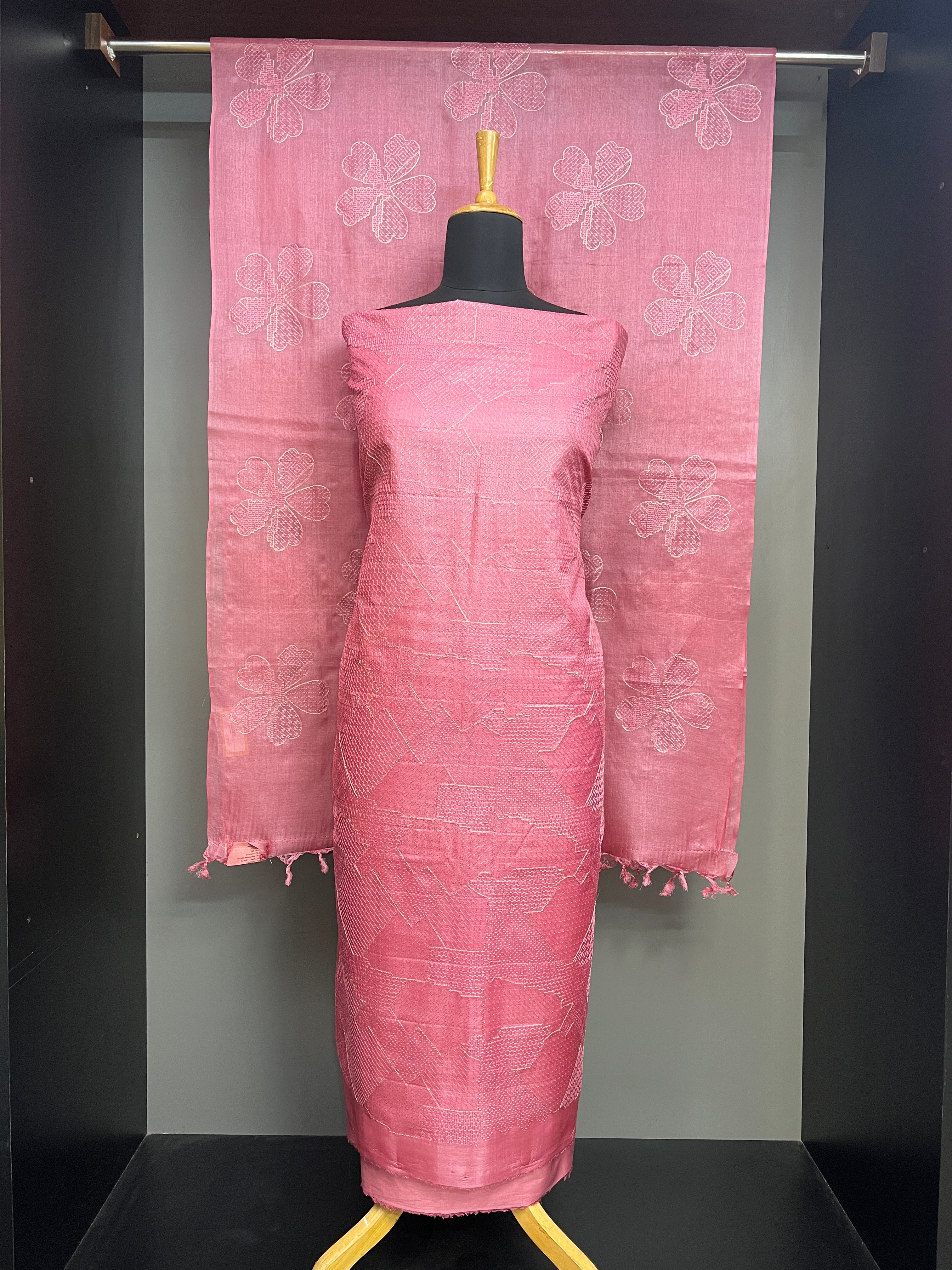 Self Thread Woven Pure Tussar Salwar Set | YNG1210