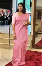 Hand Embroidery Placement Detailed Semi Tussar Silk Saree | VMB115