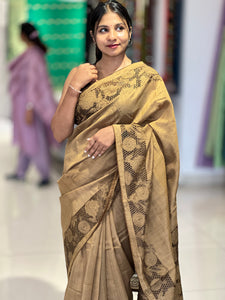 Cut Work With Floral Embroidery Detailed  Semi Tussar Saree | SUN310