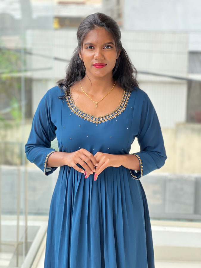 Embroidery Detailed Georgette Kurta | AMB197