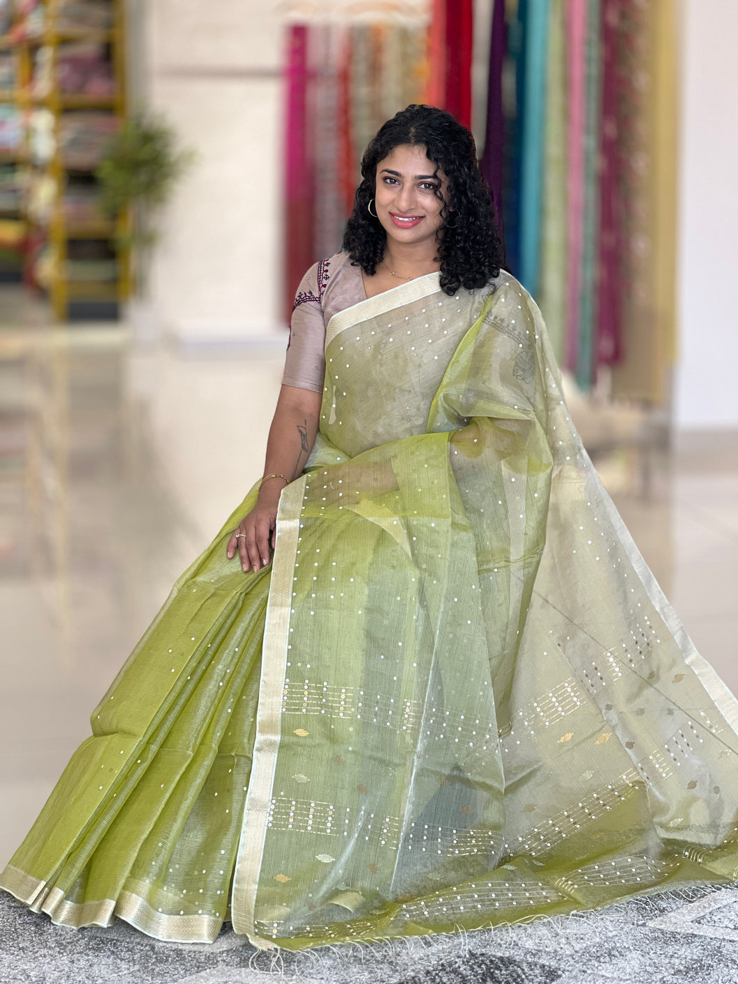 Hand Woven Tissue Organza Saree | RGD289