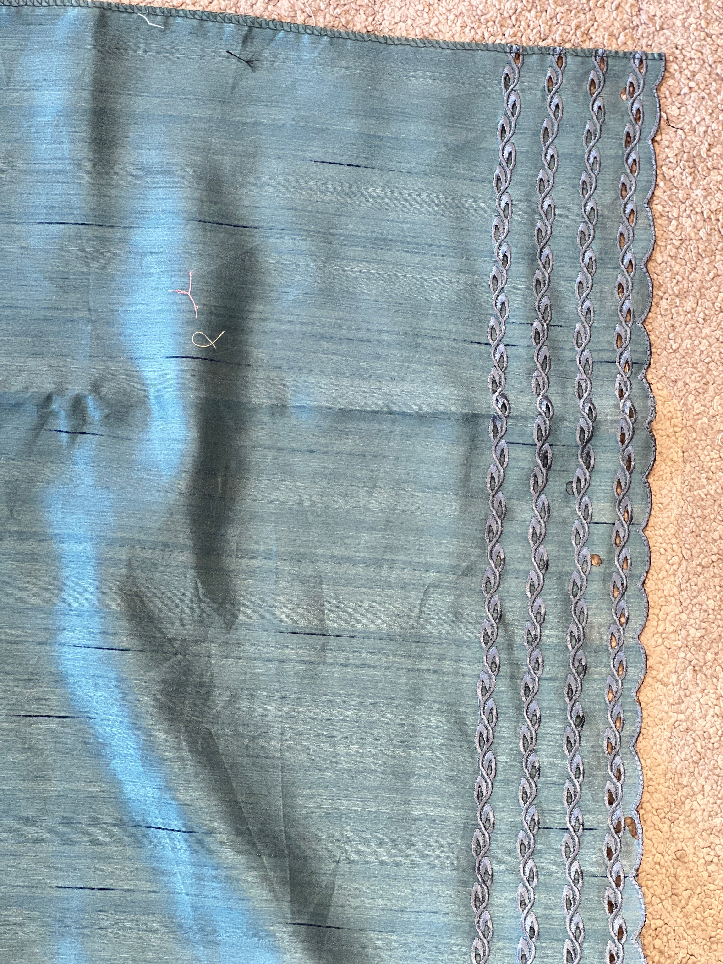 Floral Embroidery With Cut Work Detailed Tussar Finish Saree | SUN355