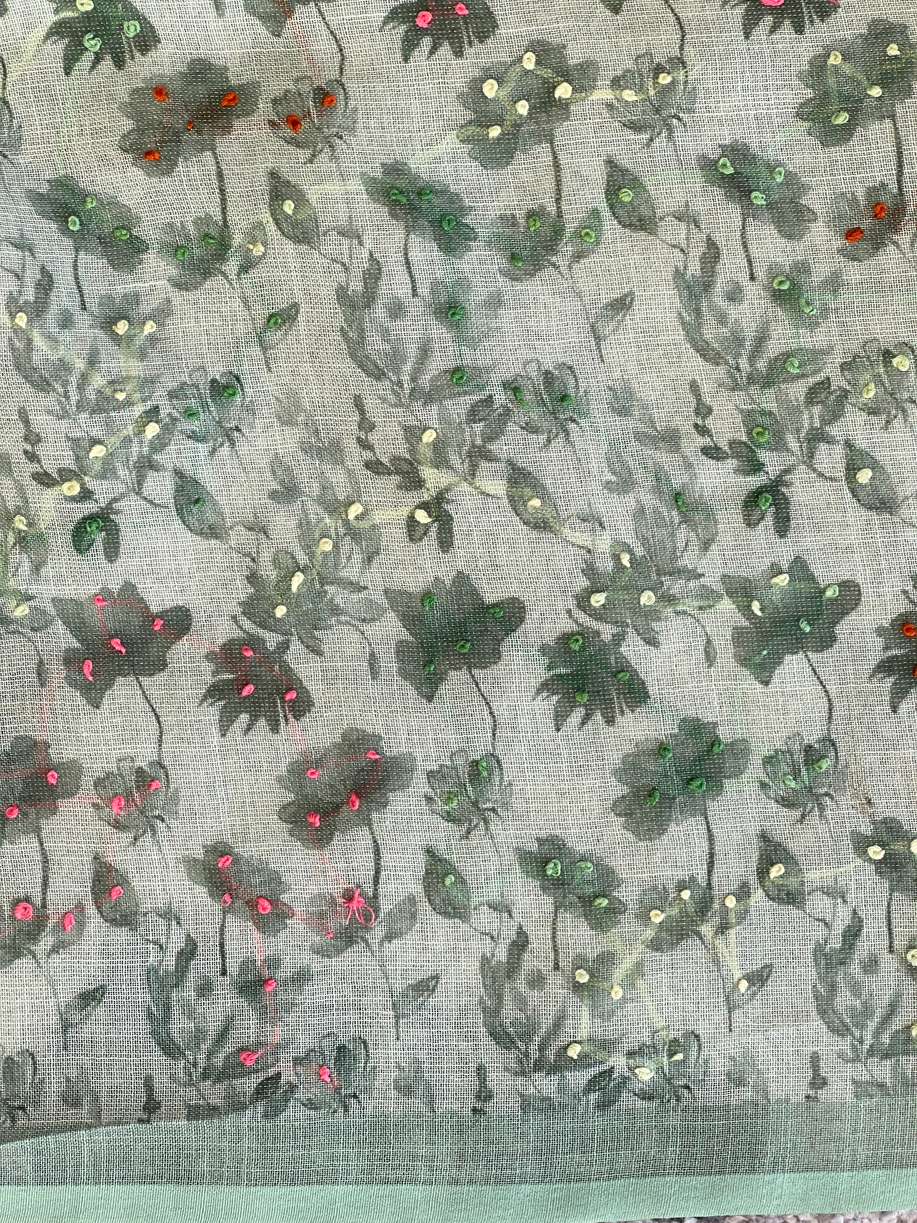 Floral Digital Printed Tissue Linen Saree | BLD1893