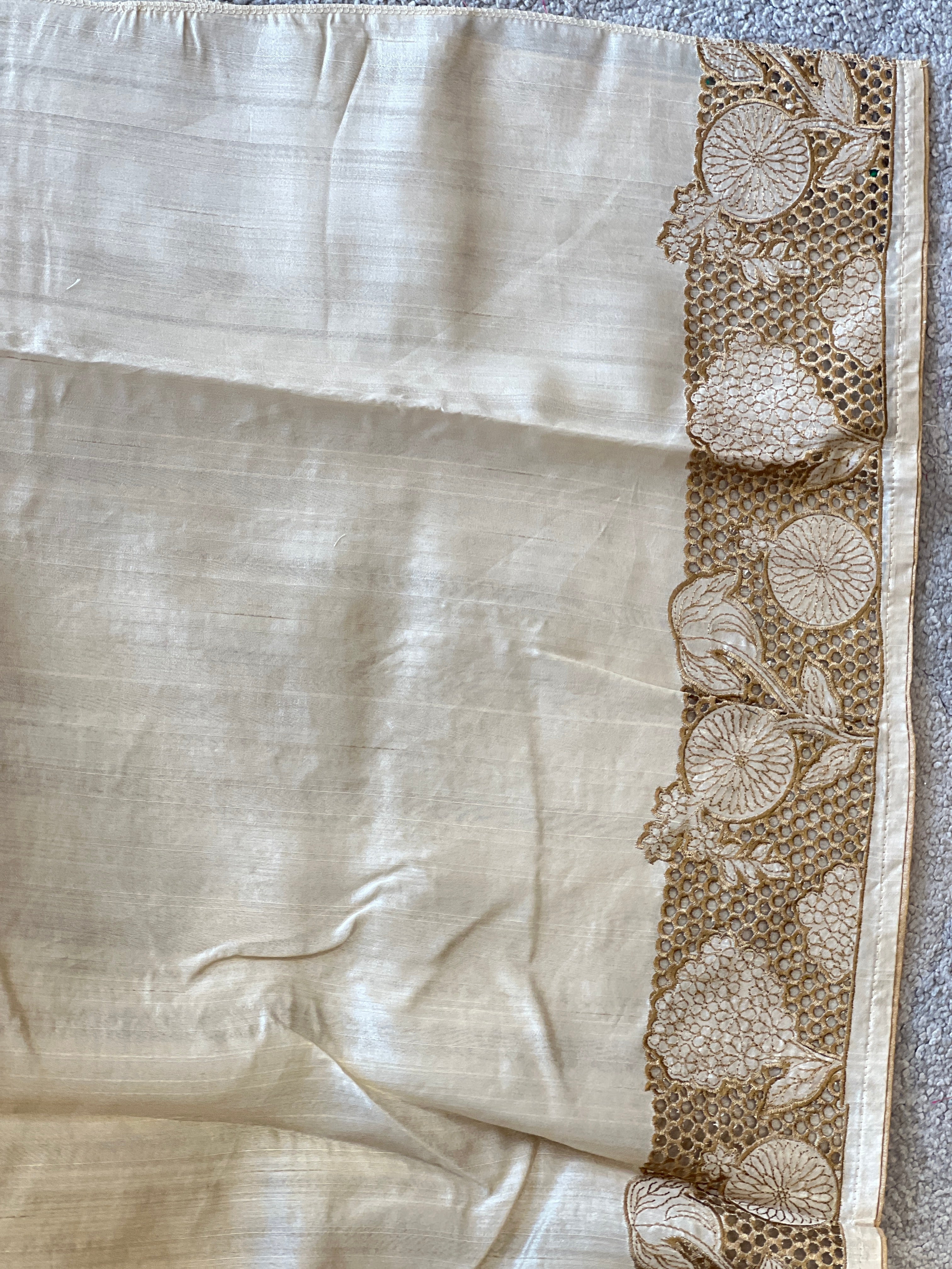 Cut Work With Floral Embroidery Detailed  Semi Tussar Saree | SUN311