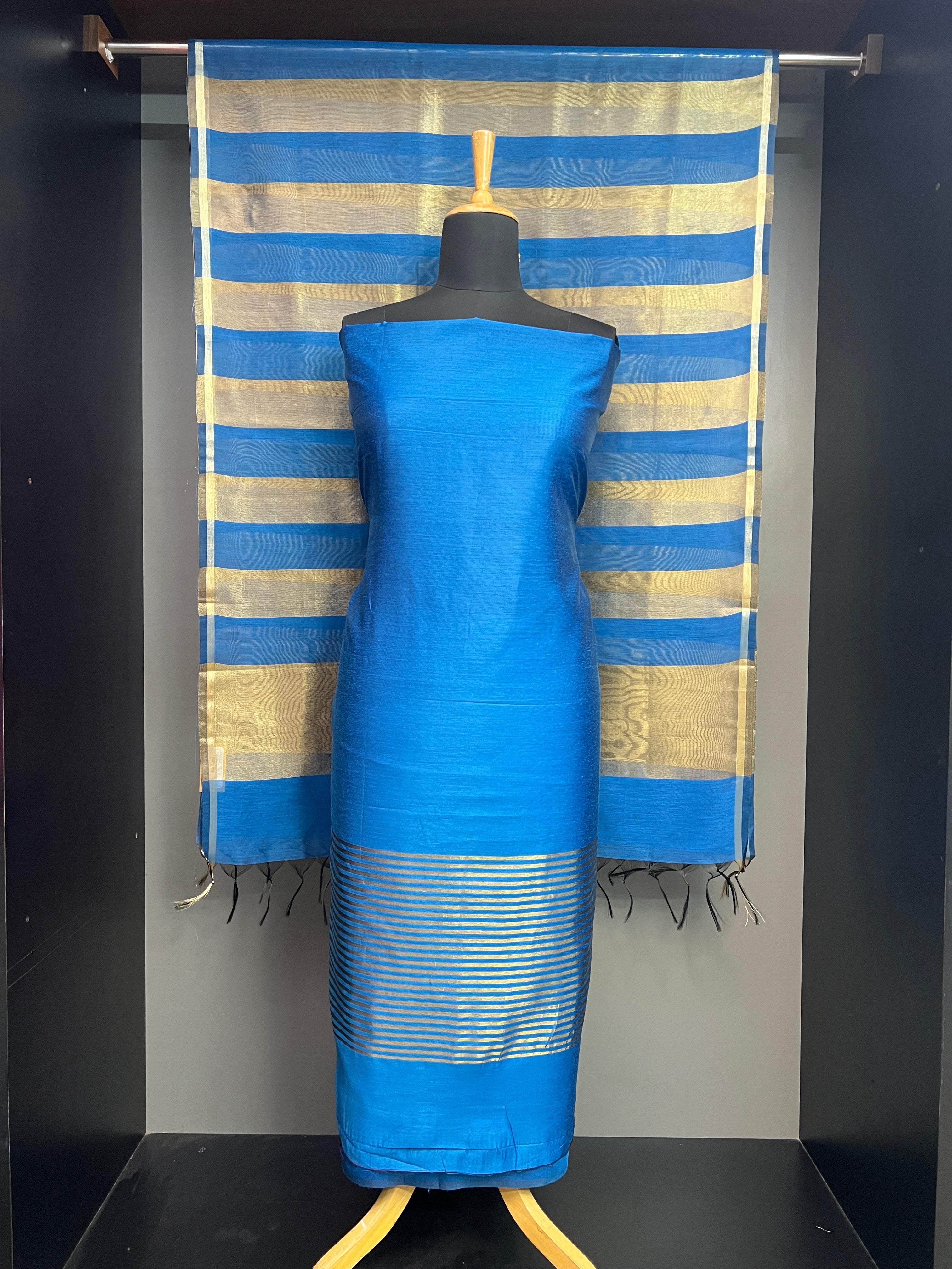 Zari Stripes Detailed Semi Silk Salwar Set | YNG1195