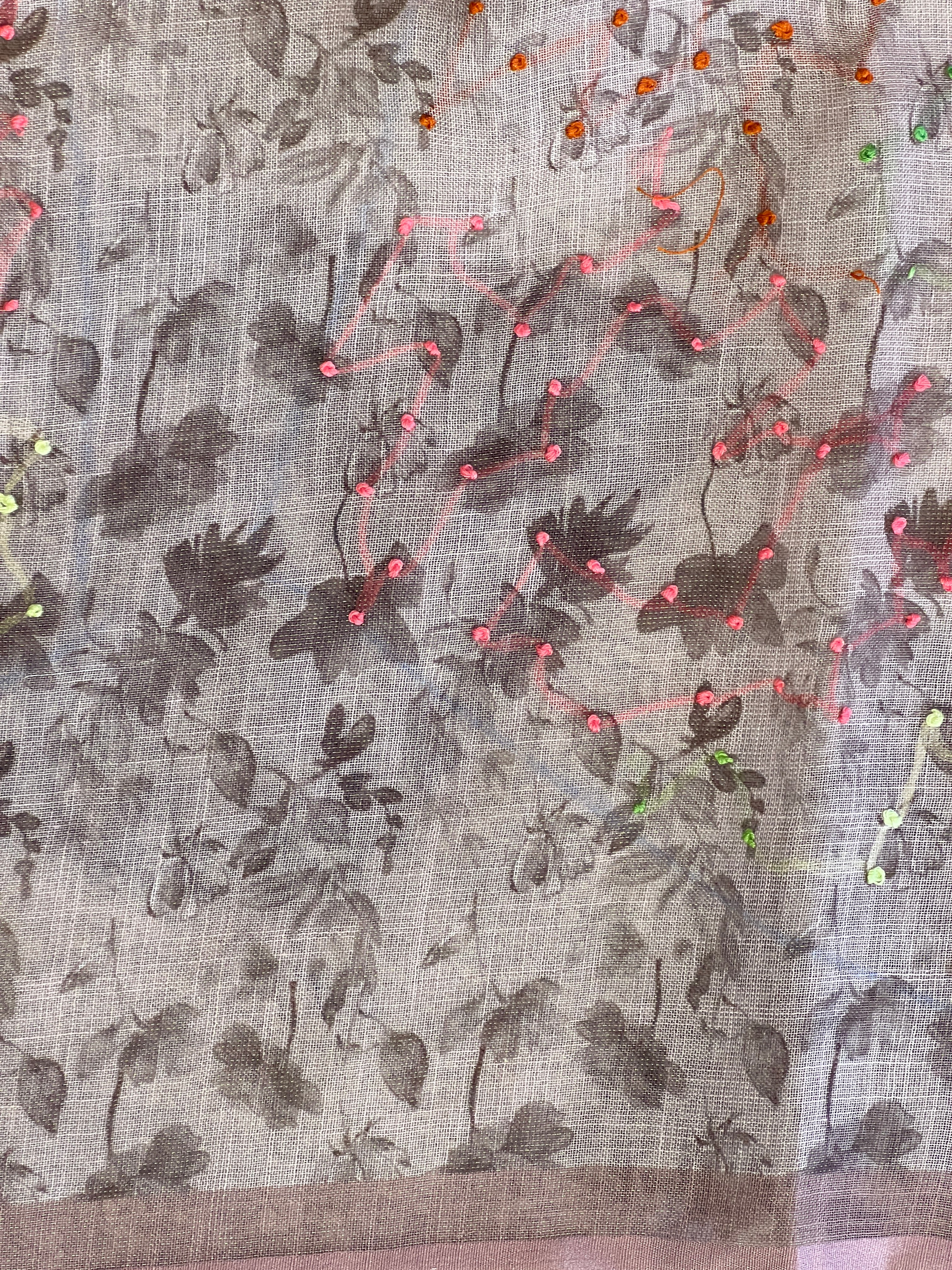 Floral Digital Printed Tissue Linen Saree | BLD1894