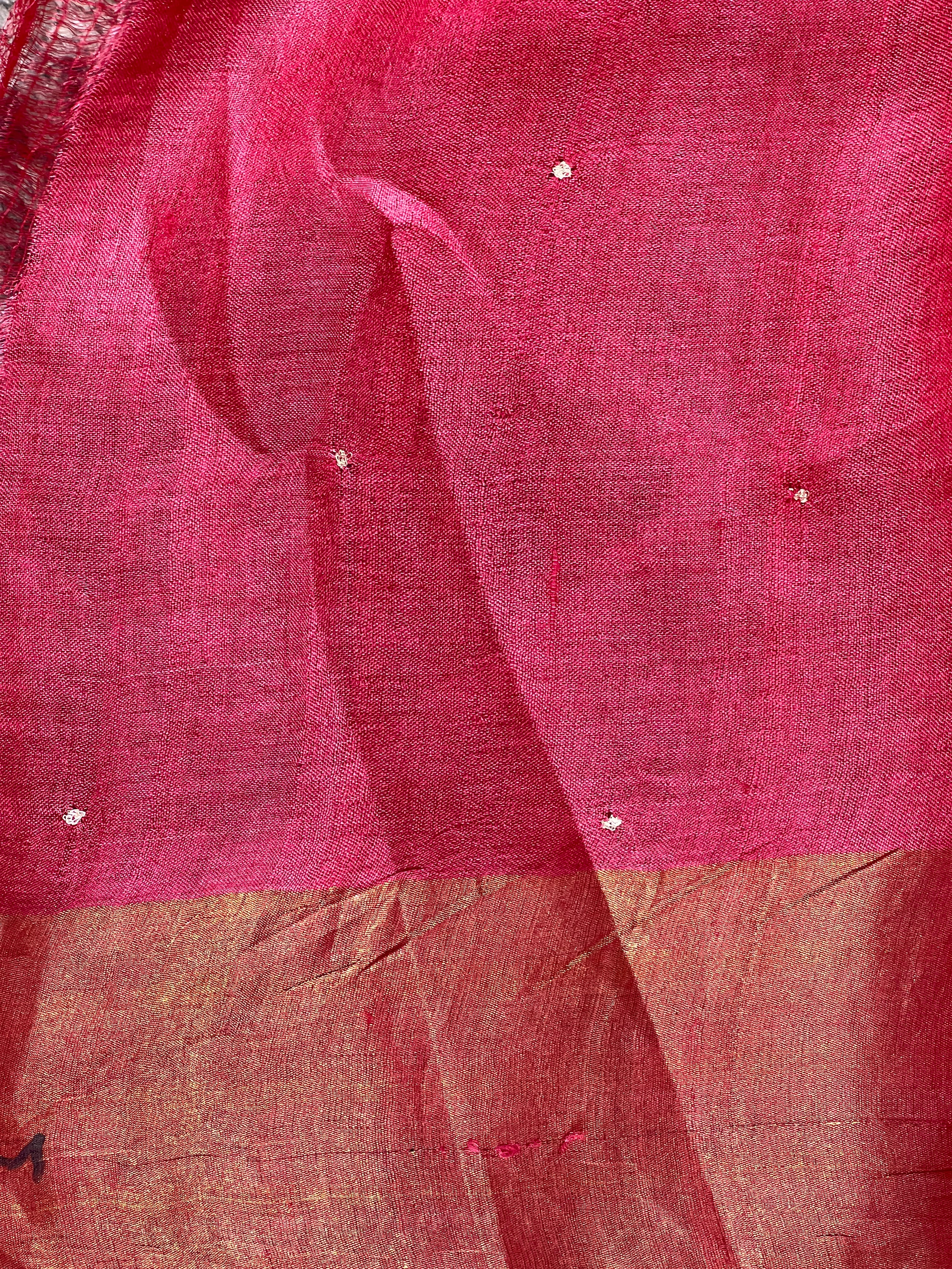 Leaf Printed Pure Tussar Saree | NLM252