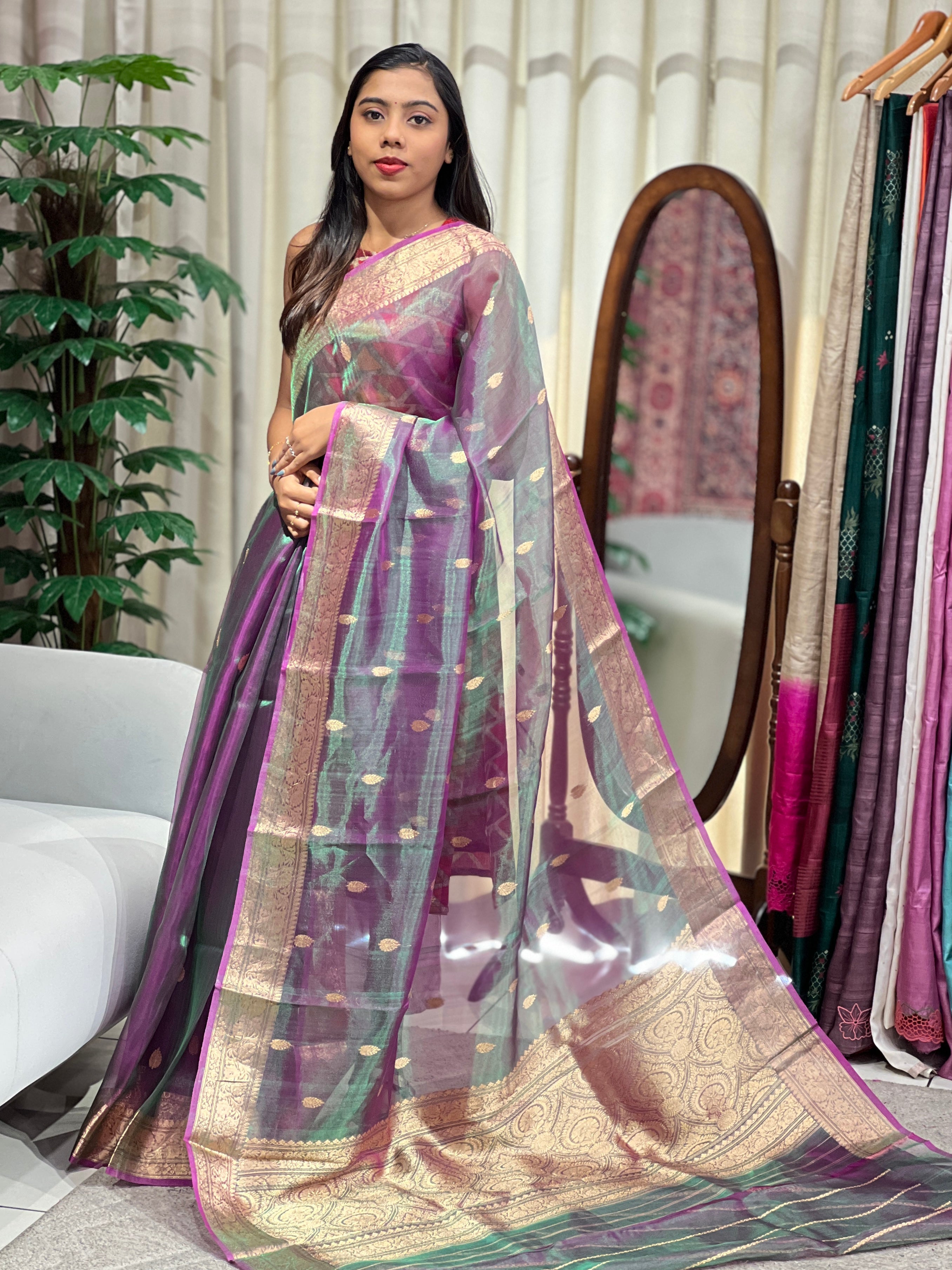 Traditional Banarasi Woven Kora Organza Saree | NO159