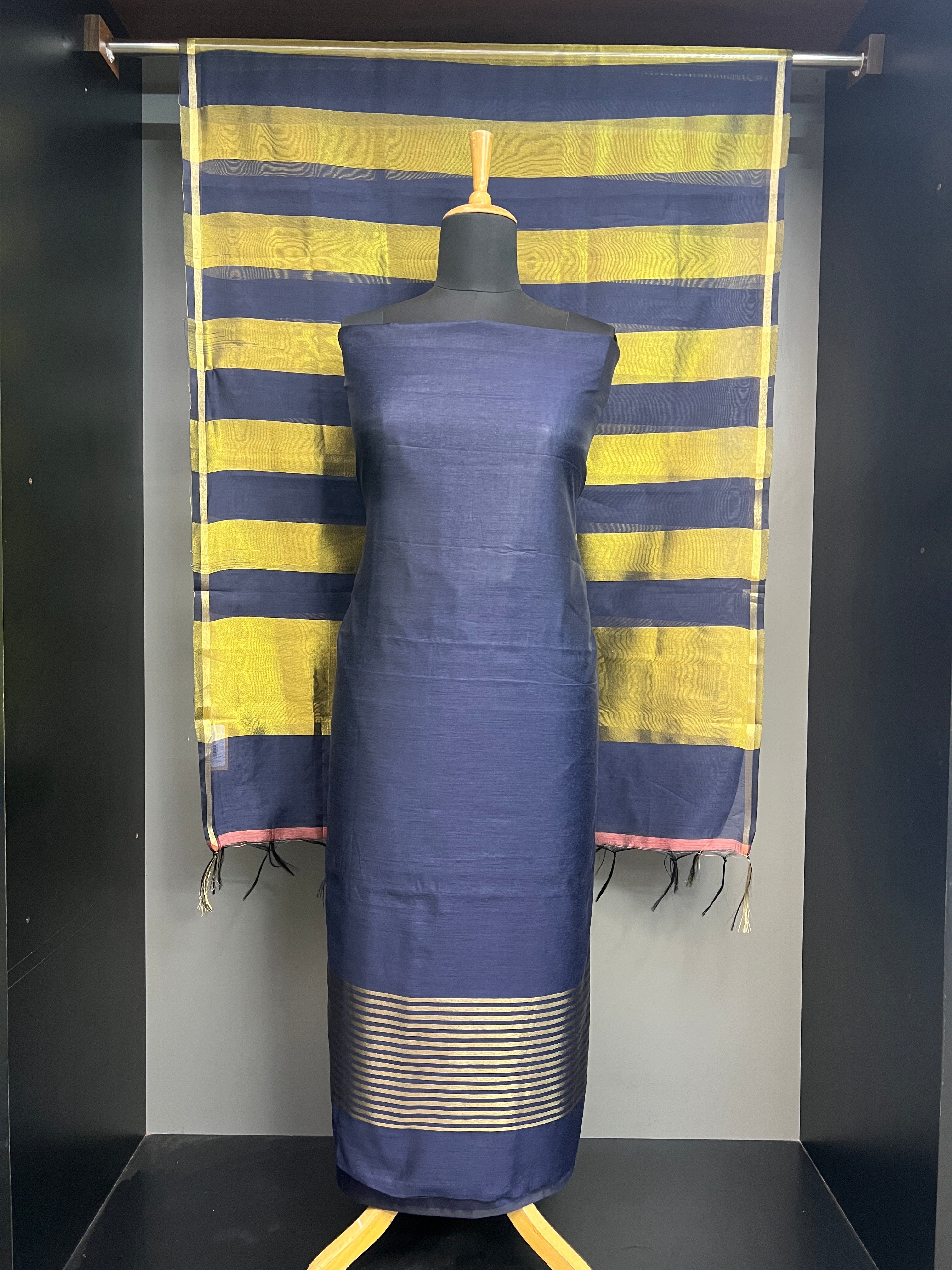 Zari Stripes Detailed Semi Silk Salwar Set | YNG1196