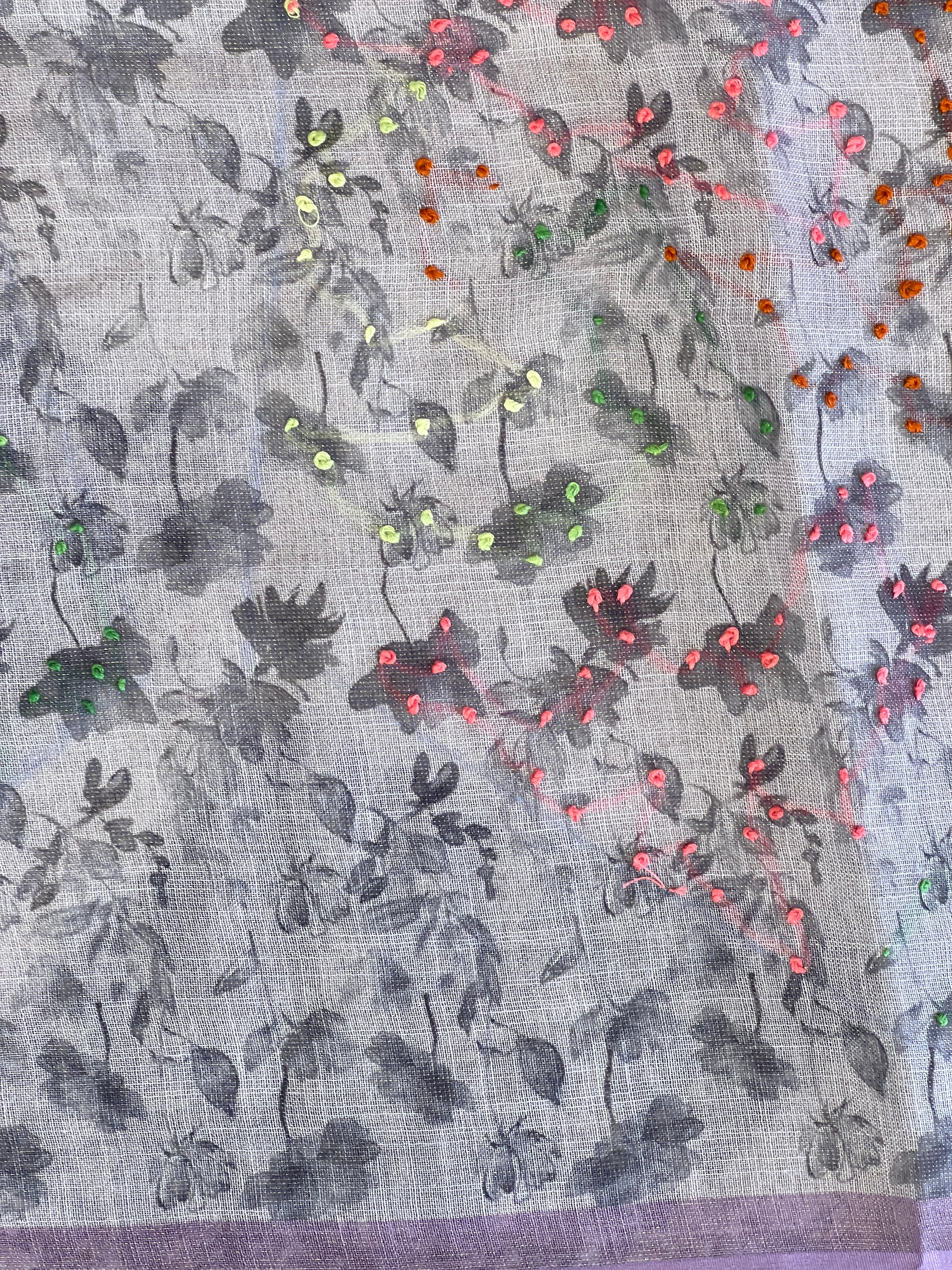 Floral Digital Printed Tissue Linen Saree | BLD1896