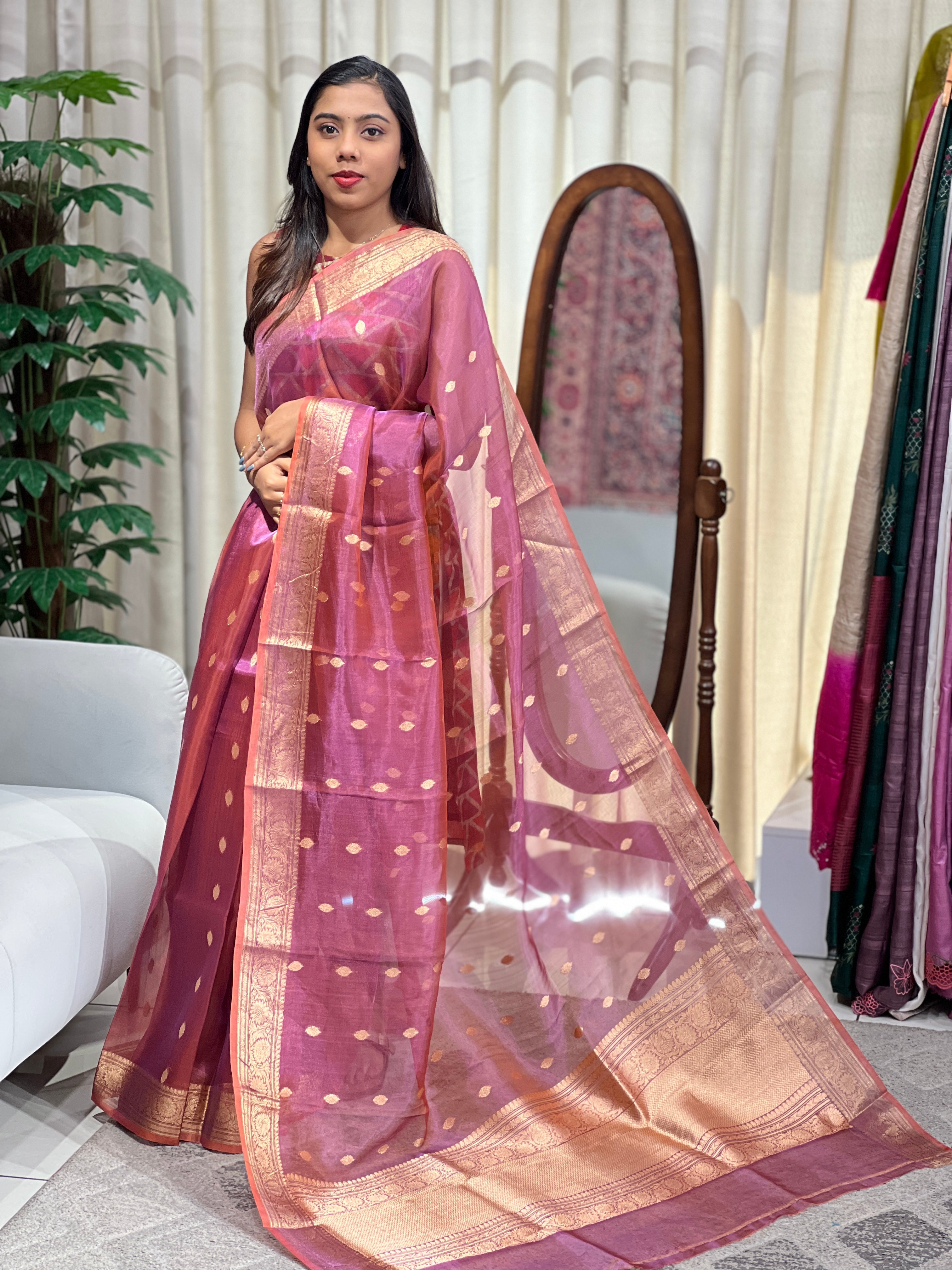 Traditional Banarasi Woven Kora Organza Saree | NO162