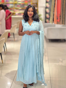 Embroidery Detailed Pure Chinon Kurta Set | BR104