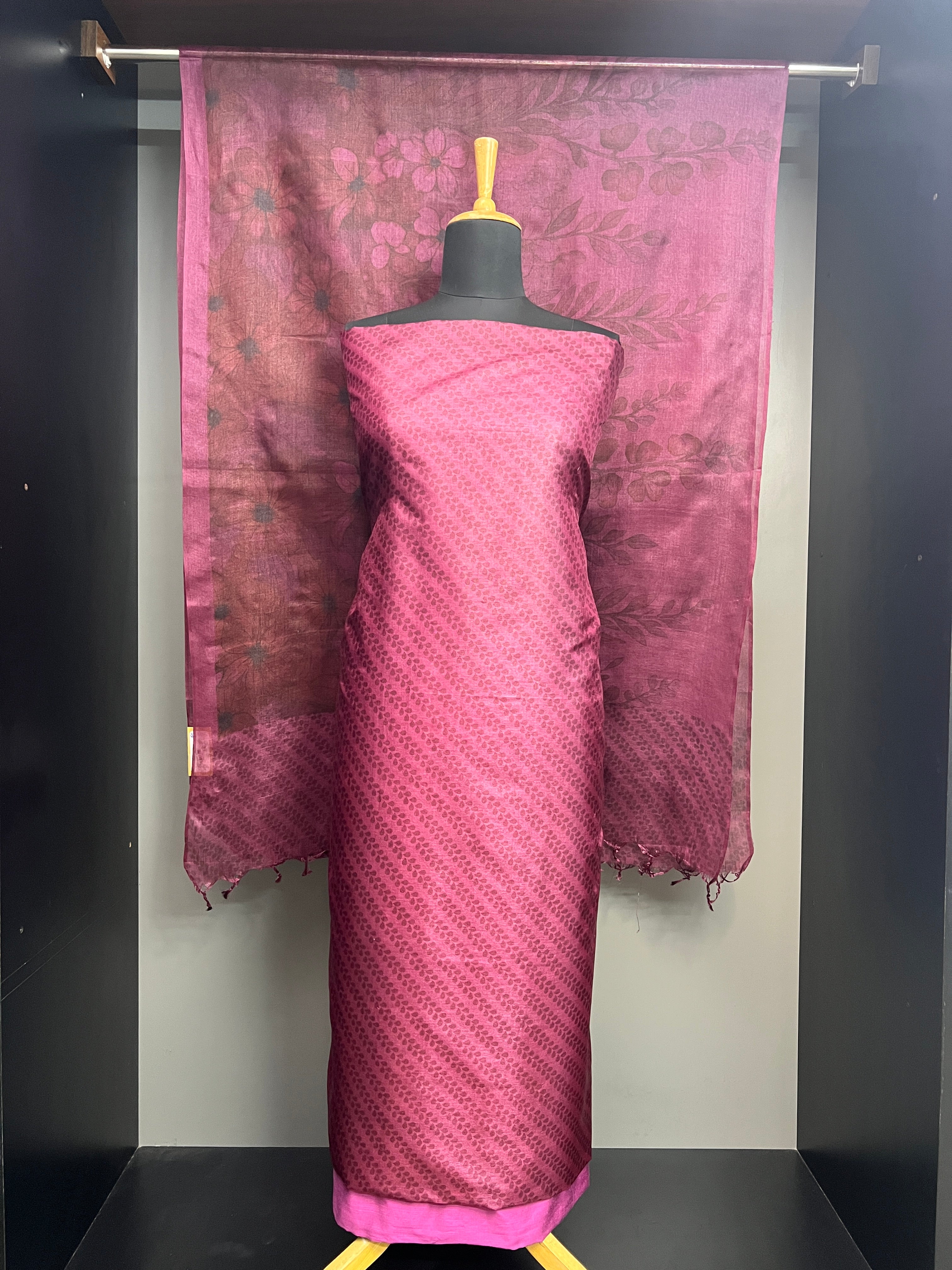 Leaf Digital Printed Tussar Salwar Set | MNH563