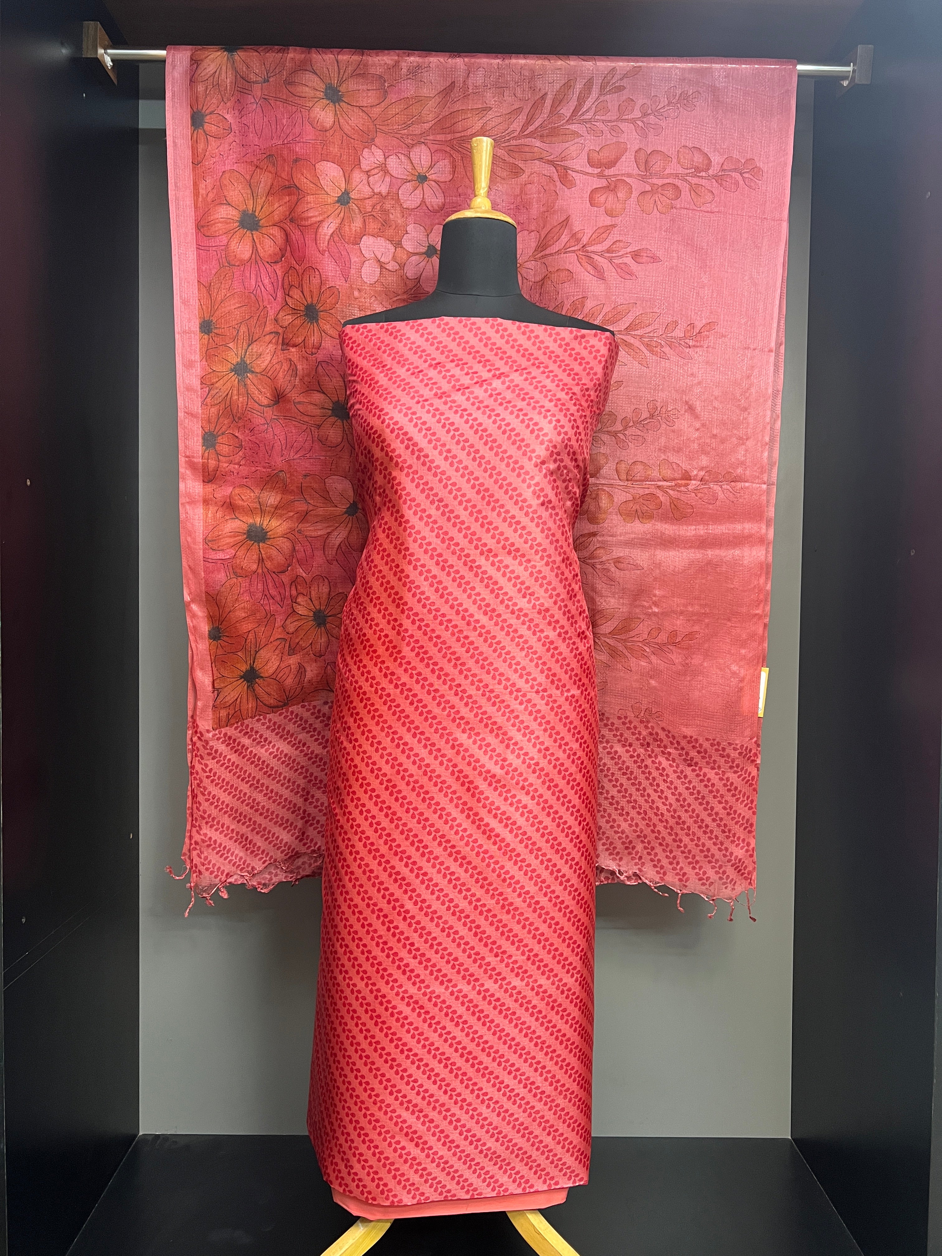 Leaf Digital Printed Tussar Salwar Set | MNH565