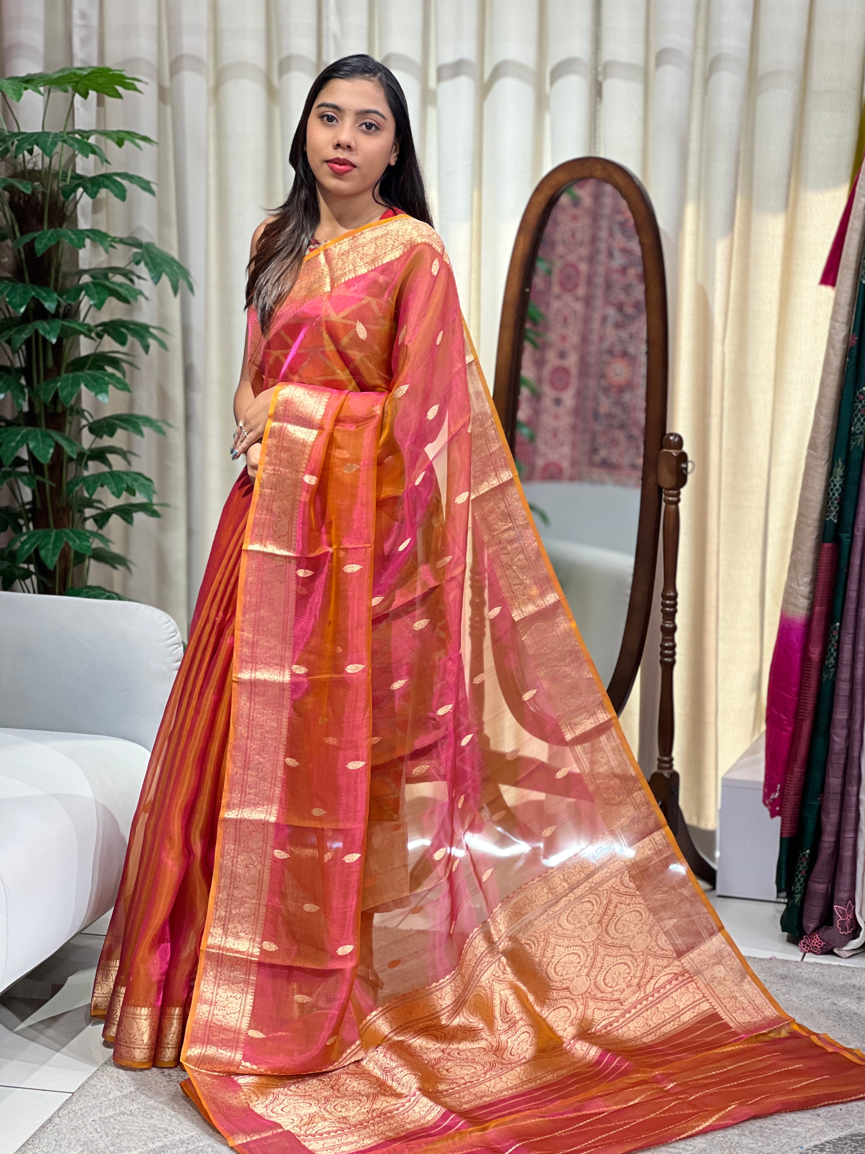Traditional Banarasi Woven Kora Organza Saree | NO158